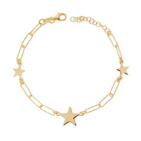 Bracciale Catena Forzatina Allungata Diamantata Con Stelle Plain In