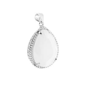 Collana Con Ciondolo In Ametista Verde Naturale 8mm | Argento Sterling 925, Pietra Quadrata Sfaccettata
