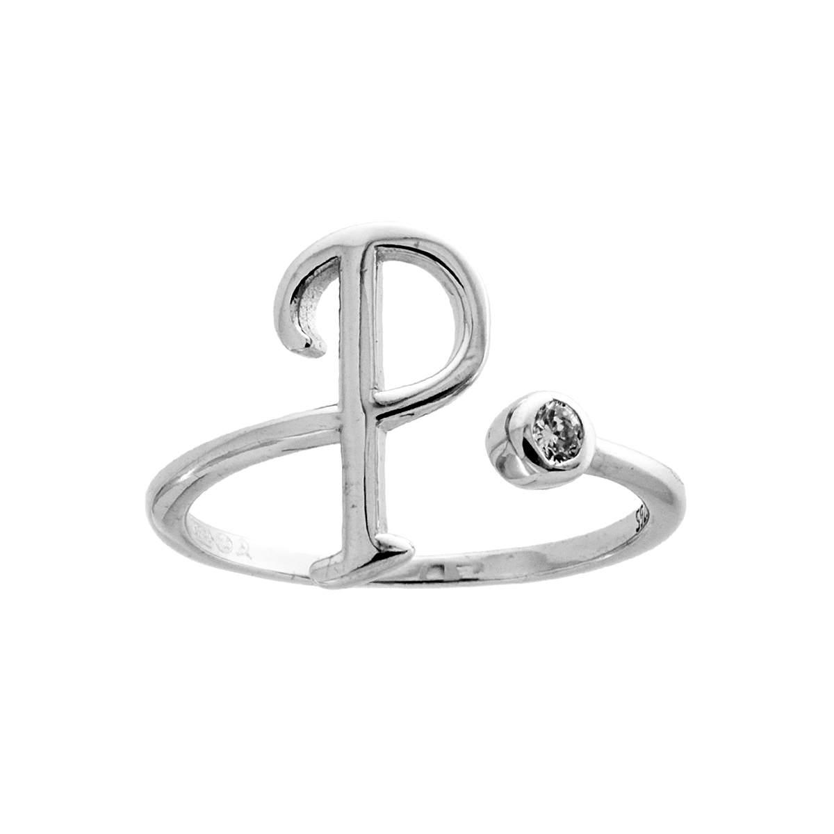 Anello Regolabile Con Iniziale E Strass - Acciaio Argentato O Dorato, Idea Regalo Personalizzata - Foto 6