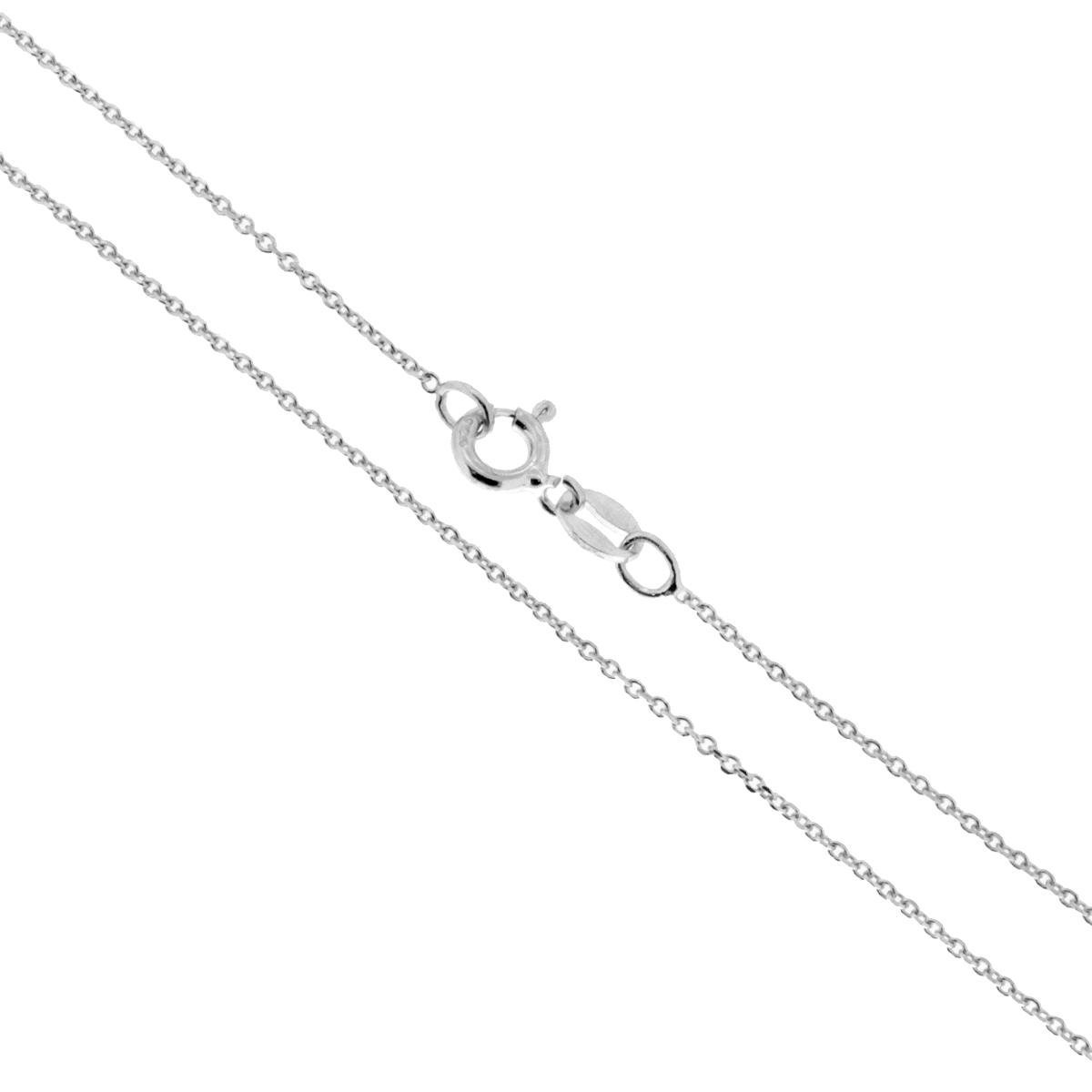 Catena Forzatina Diamantata 030 sezione mm 1.1 lunghezza cm 40 in ARGENTO 925 Galvanica Rodio