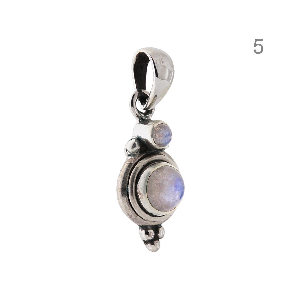 Ciondolo Etnico Tondo con Pietre Naturali in ARGENTO 925