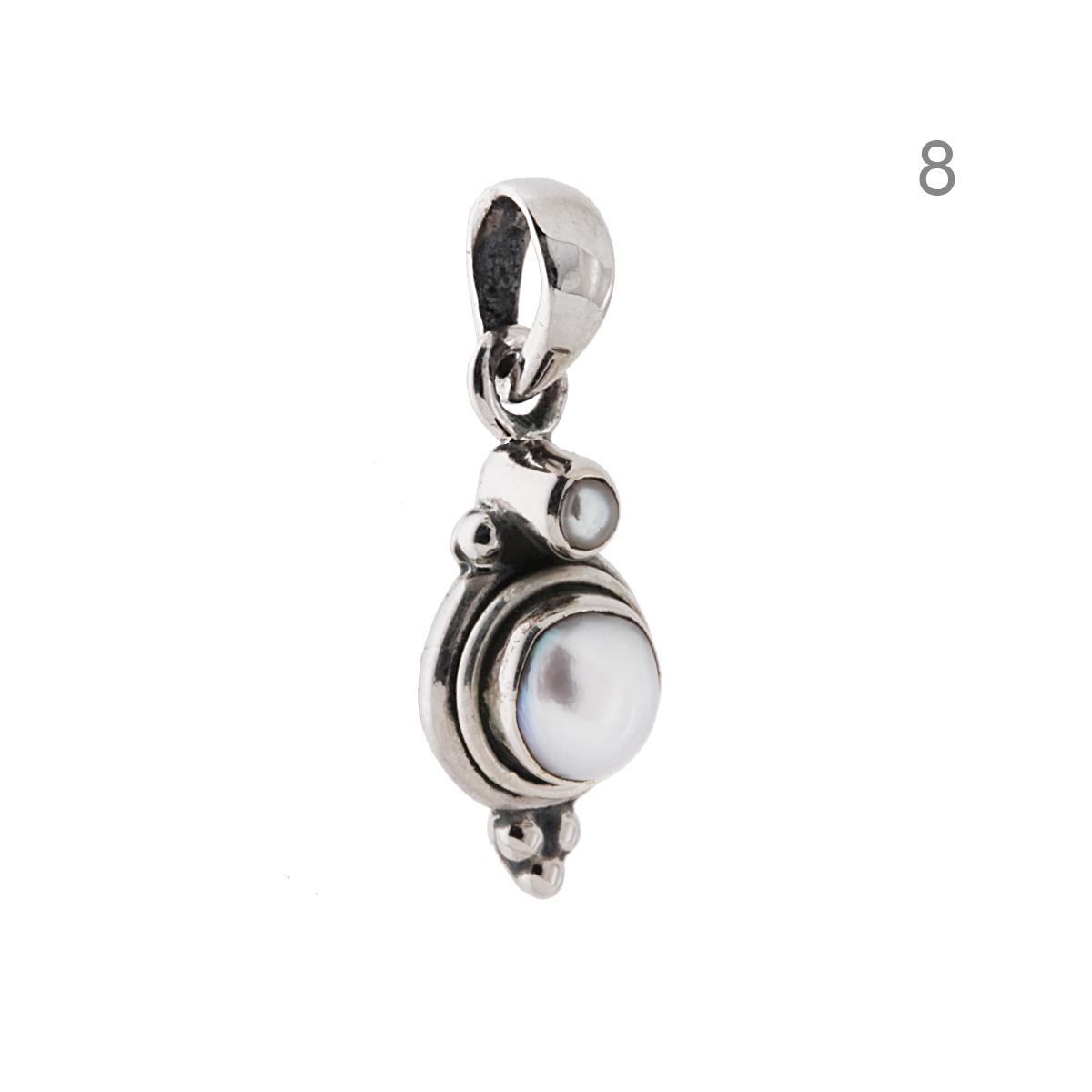 Ciondolo Etnico Tondo con Pietre Naturali in ARGENTO 925