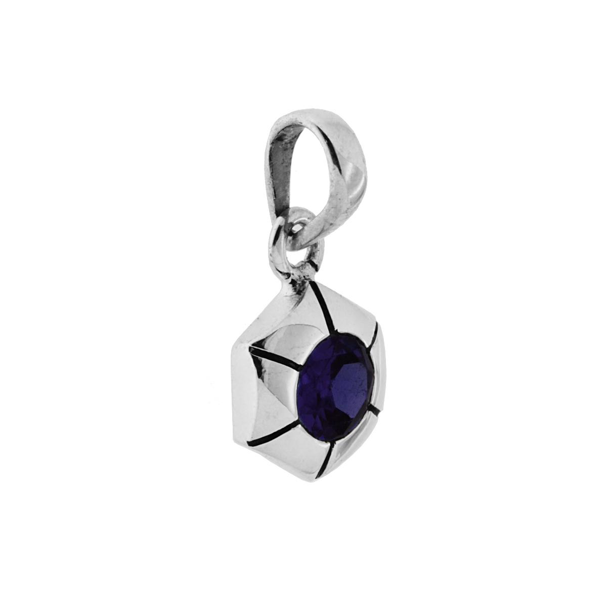 Ciondolo Etnico Esagonale e Pietre Tanzanite in ARGENTO 925