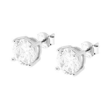 Orecchini In Argento 925 Con Sfere E Zirconi - Set Da 4 Pezzi (3,4,5,6 Mm) - Ipoallergenici, Eleganti, Regalo In Scatola