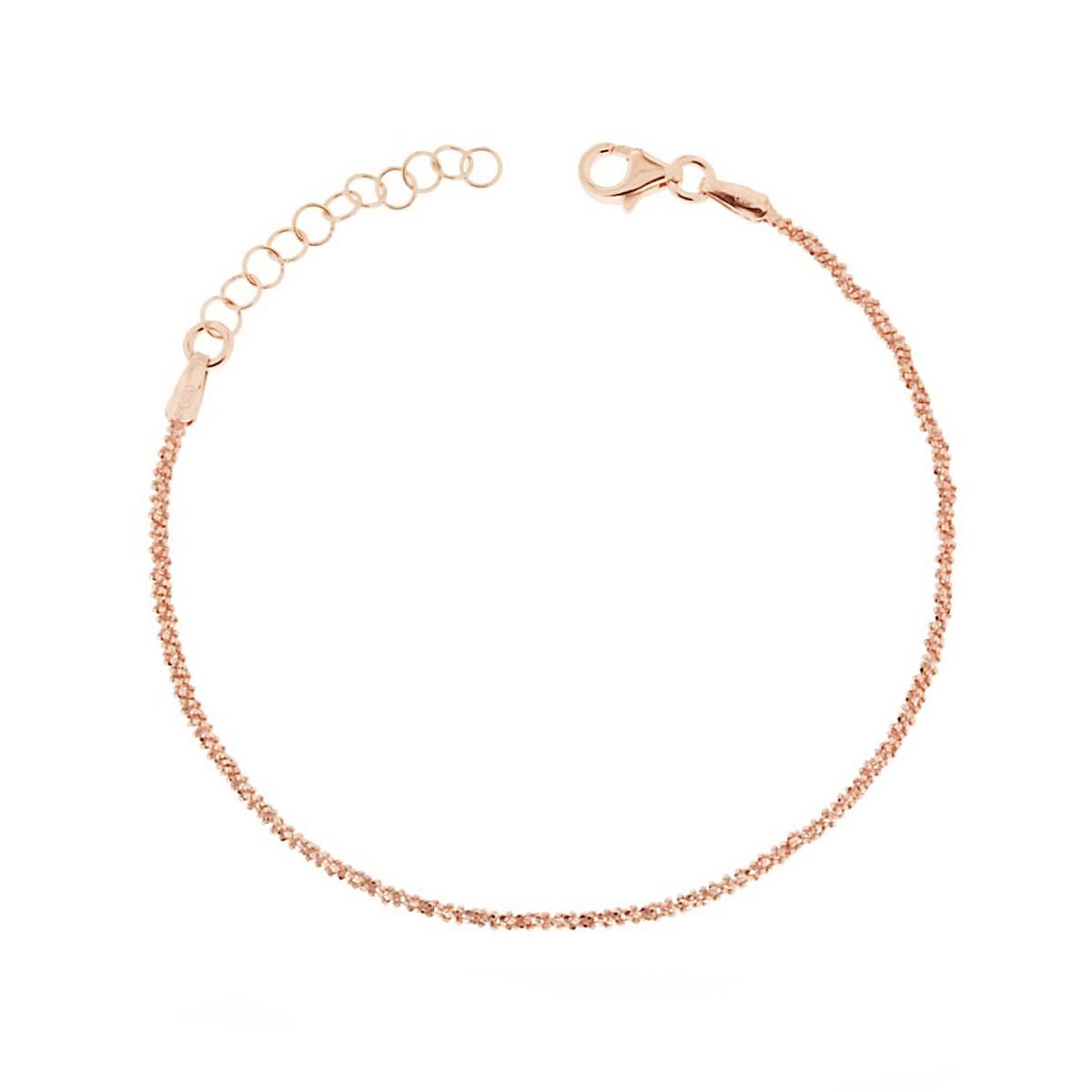 Bracciale Catena Disco mm 2.5 in ARGENTO 925 Galvanica Rosa