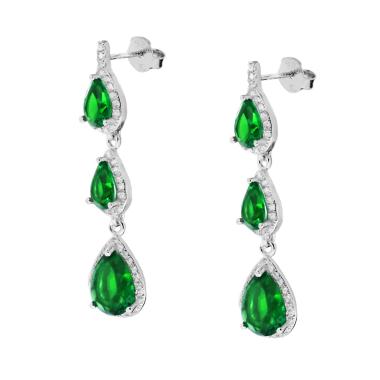 CERSLIMO Orecchini Pendenti In Argento 925 Con Zirconi Bianchi – Ipoallergenici, A Goccia, Per Donne