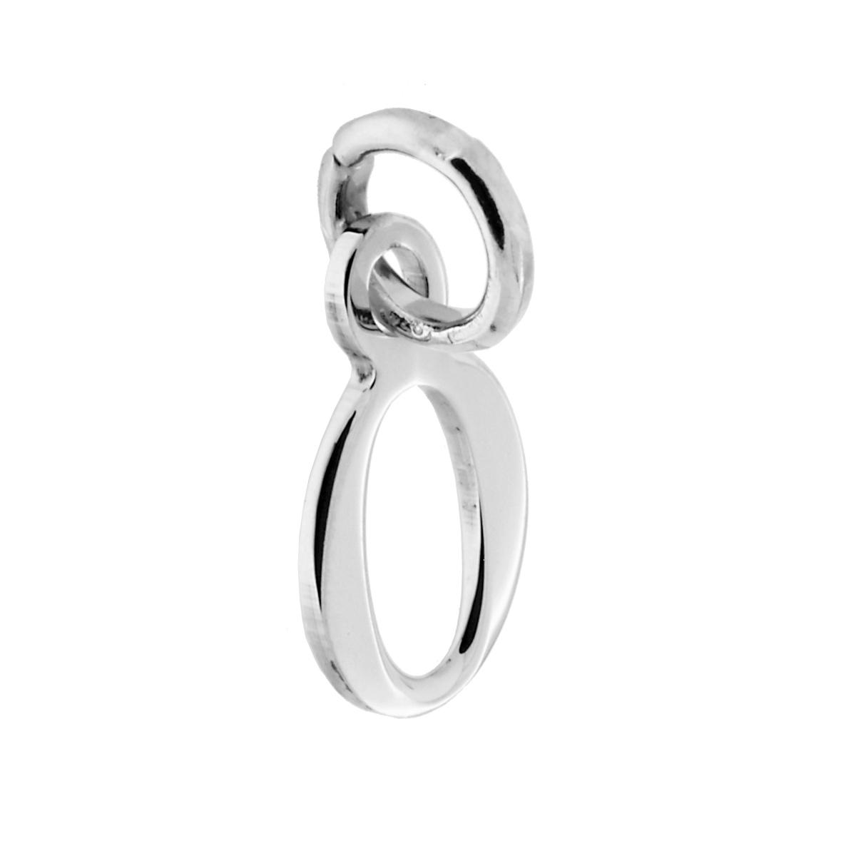 Ciondolo Iniziale nome Lettera plain in ARGENTO 925 Galvanica Rodio