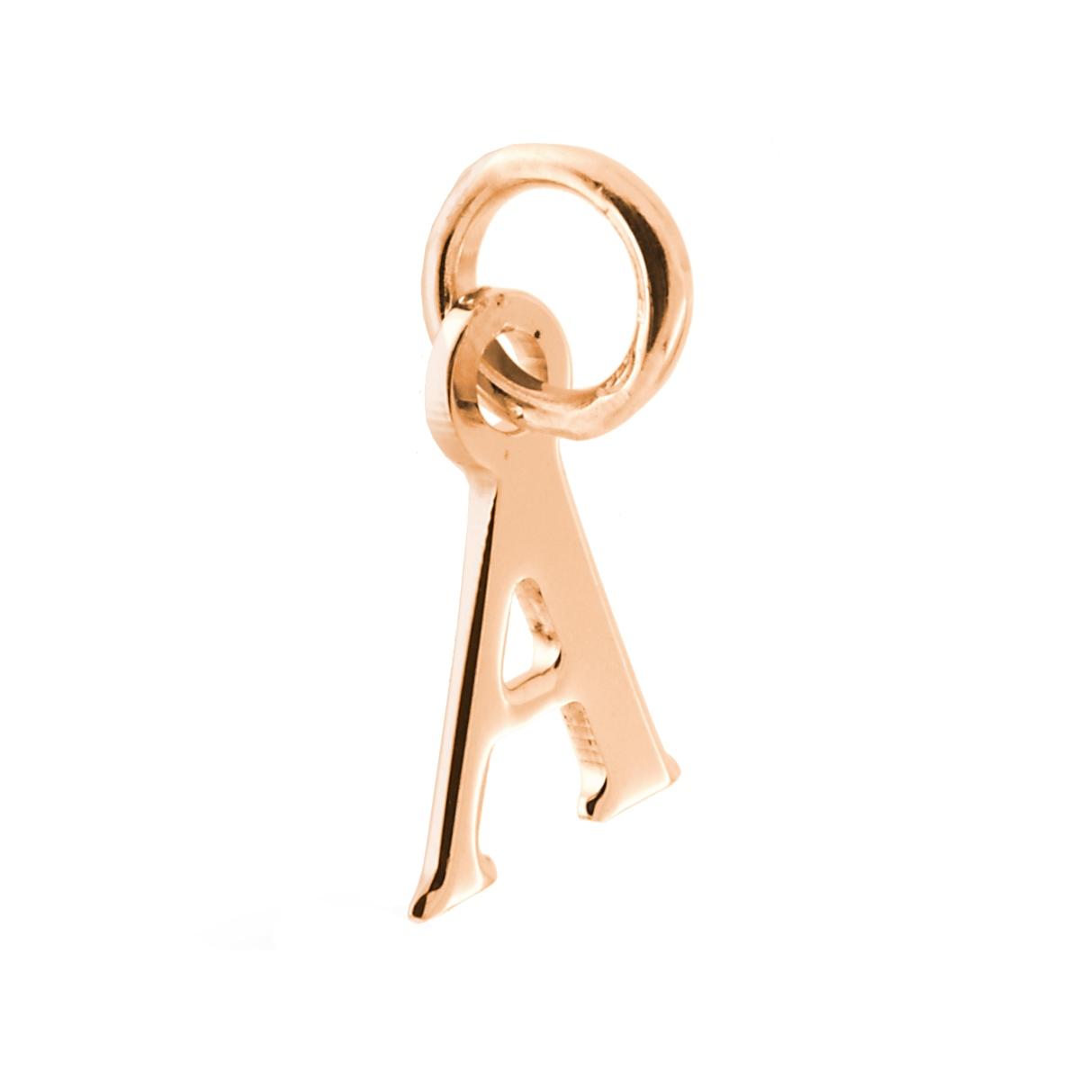 Ciondolo Iniziale nome Lettera plain in ARGENTO 925 Galvanica Rosa