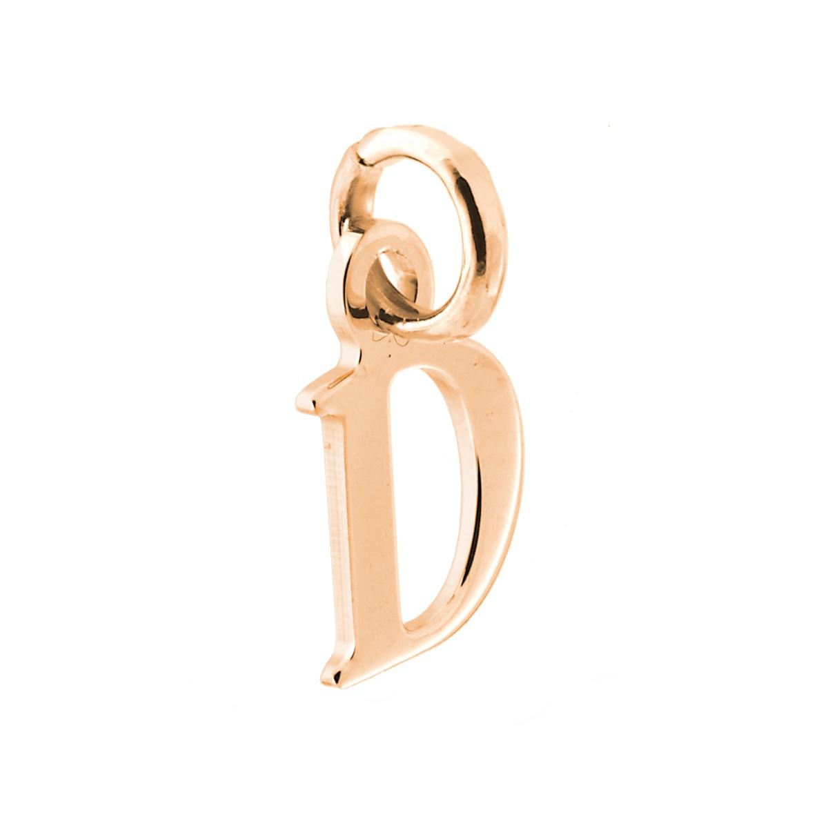 Ciondolo Iniziale nome Lettera plain in ARGENTO 925 Galvanica Rosa