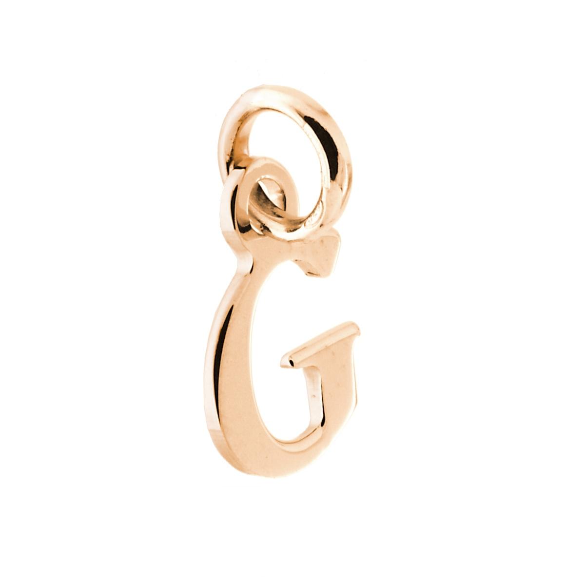 Ciondolo Iniziale nome Lettera plain in ARGENTO 925 Galvanica Rosa