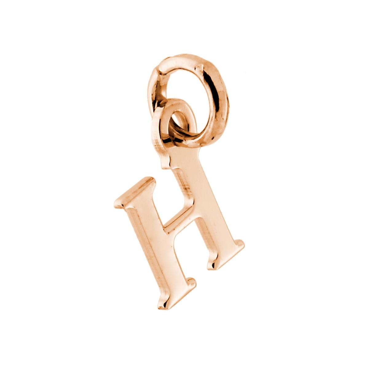 Ciondolo Iniziale nome Lettera plain in ARGENTO 925 Galvanica Rosa