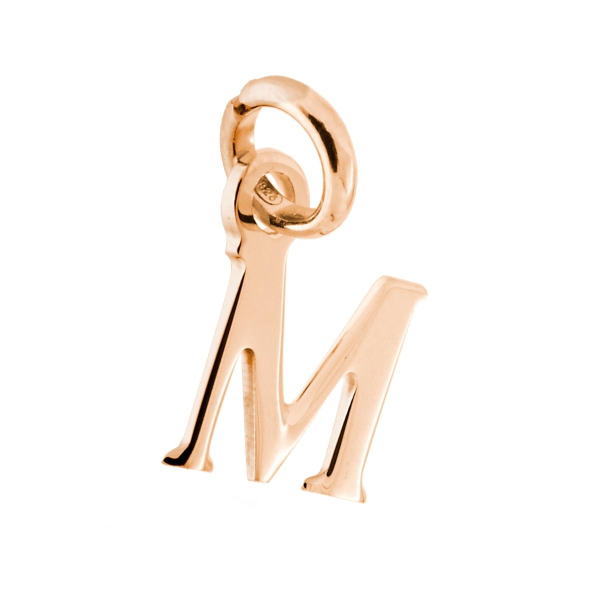 Ciondolo Iniziale nome Lettera plain in ARGENTO 925 Galvanica Rosa