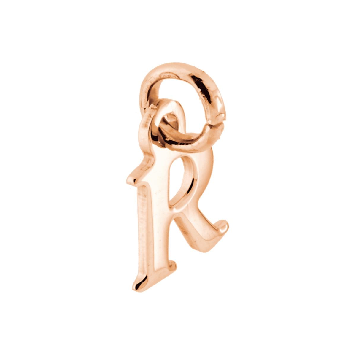 Ciondolo Iniziale nome Lettera plain in ARGENTO 925 Galvanica Rosa