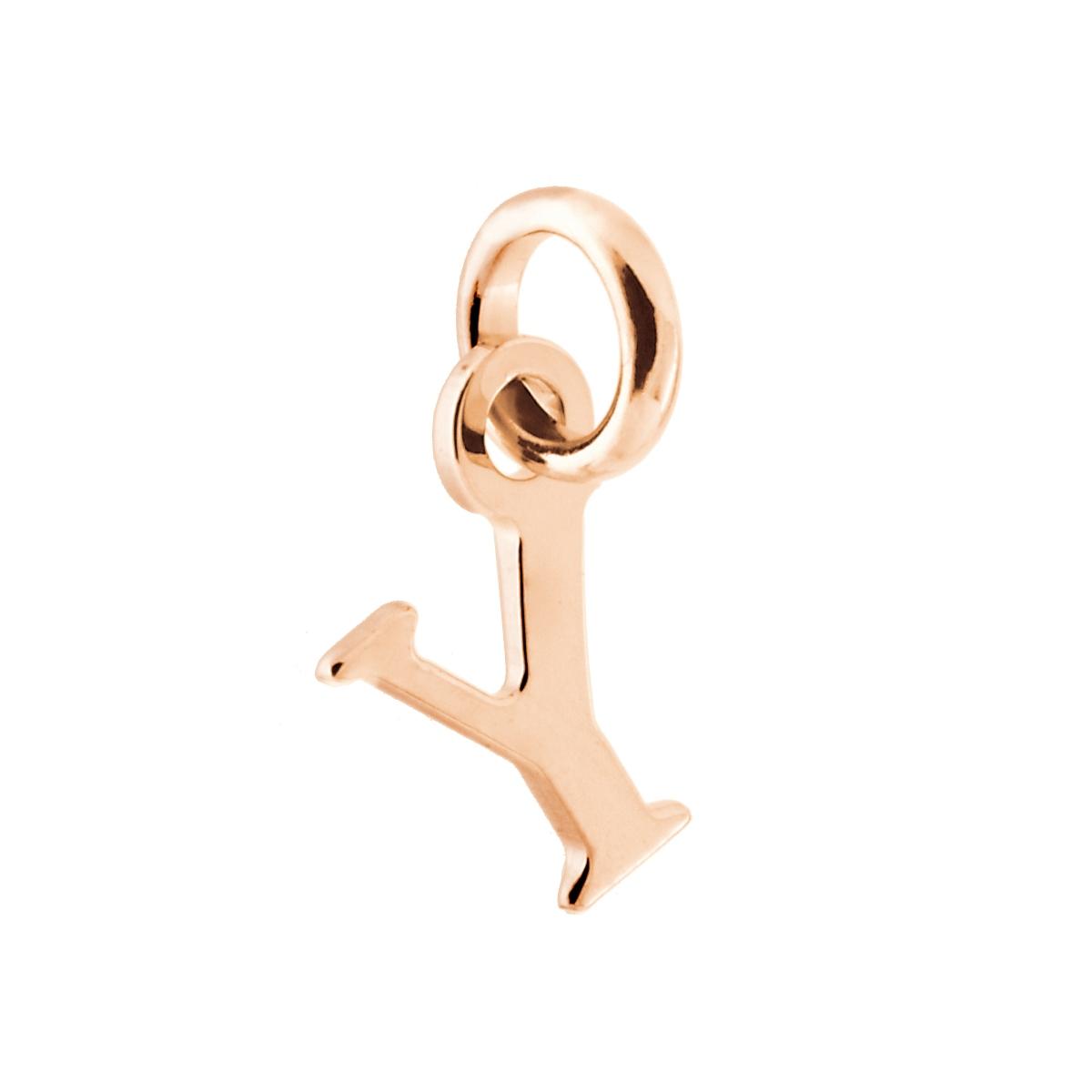 Ciondolo Iniziale nome Lettera plain in ARGENTO 925 Galvanica Rosa