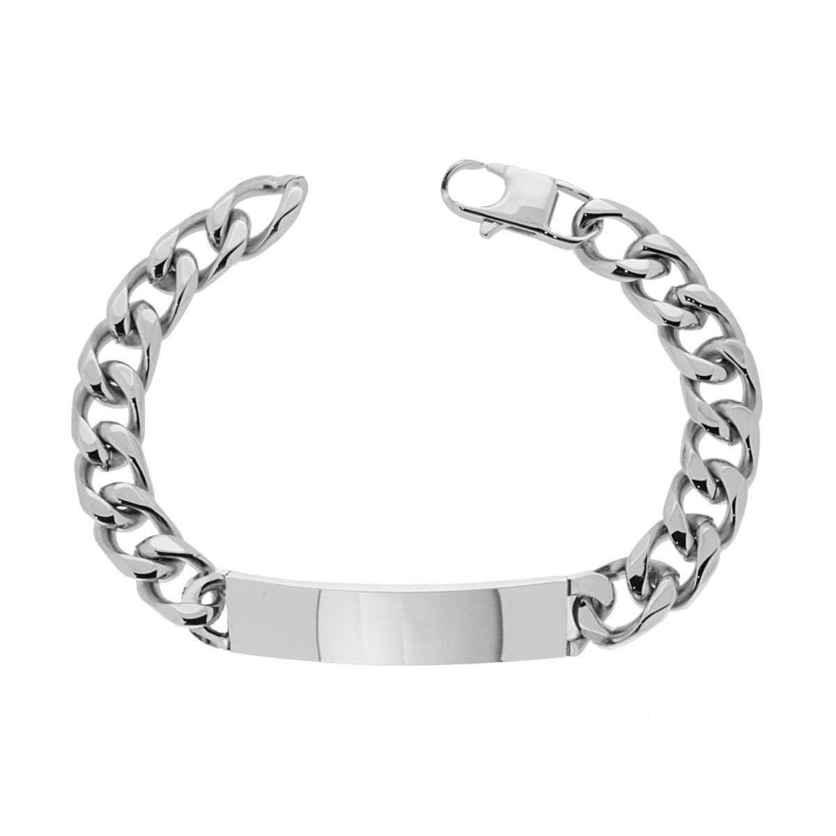 Bracciale Uomo Catena Grumetta con Targa in ACCIAIO