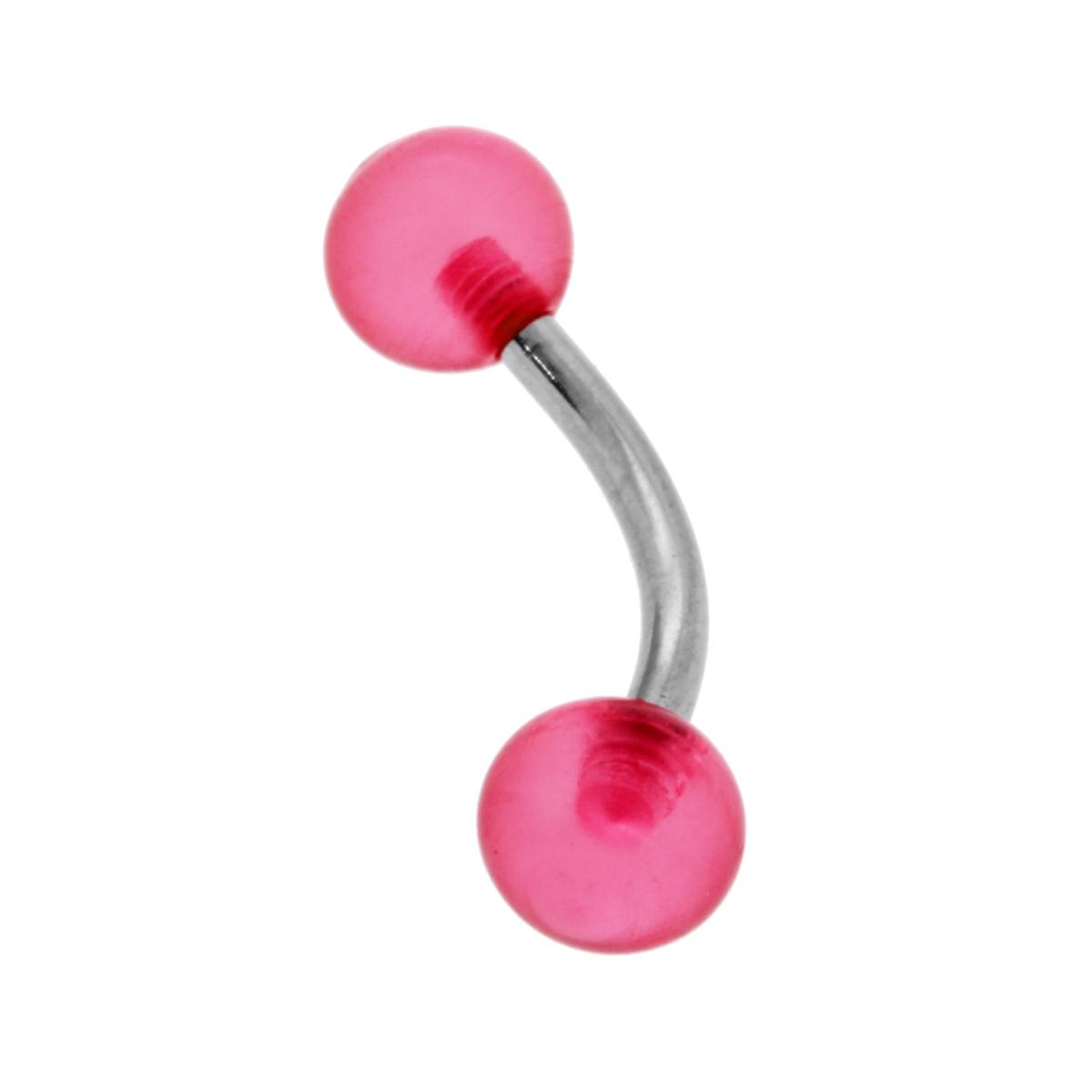 Body Pearcing Banana mm 23 con Palline Multicolor mm 6 in ACCIAIO Chirurgico