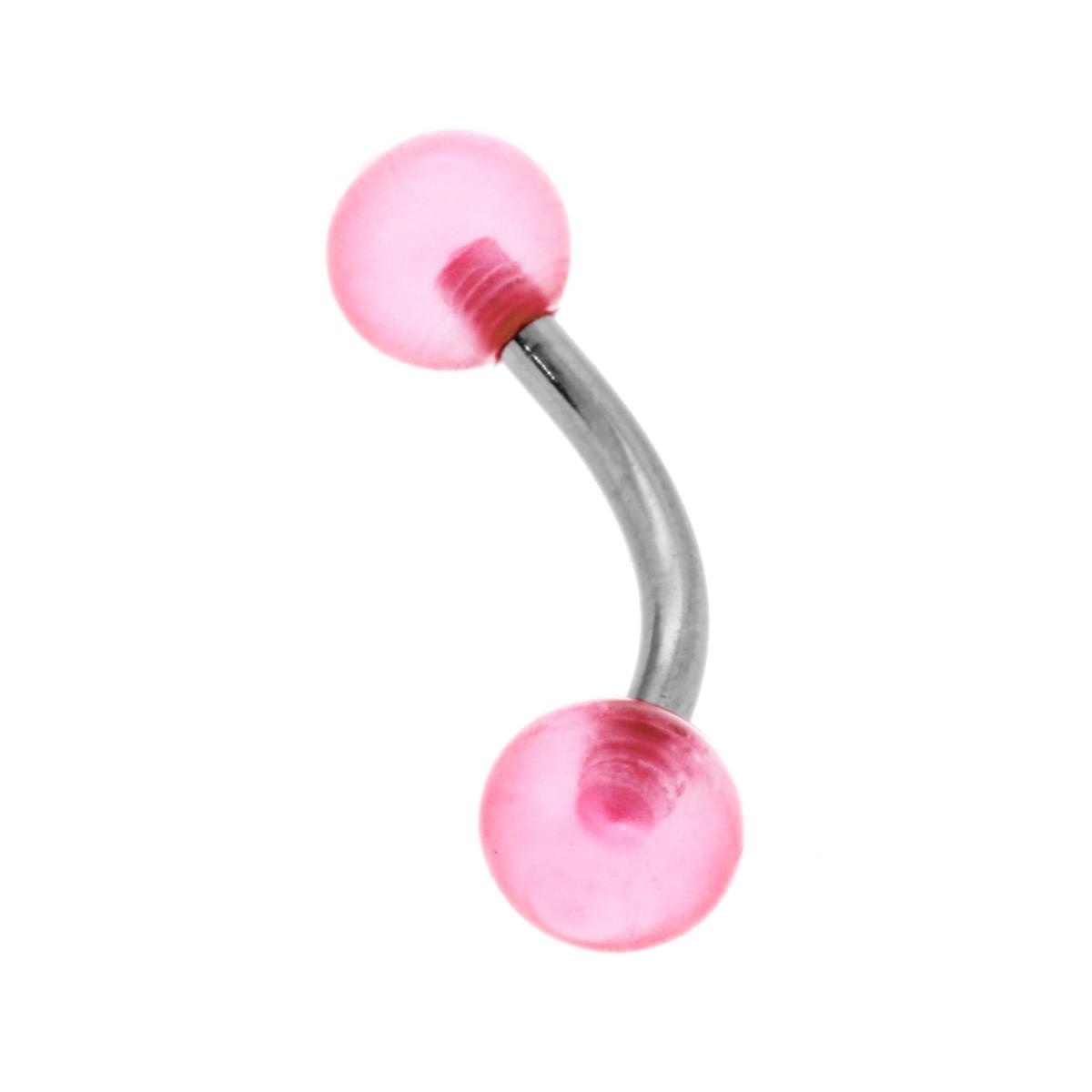 Body Pearcing Banana mm 23 con Palline Multicolor mm 6 in ACCIAIO Chirurgico