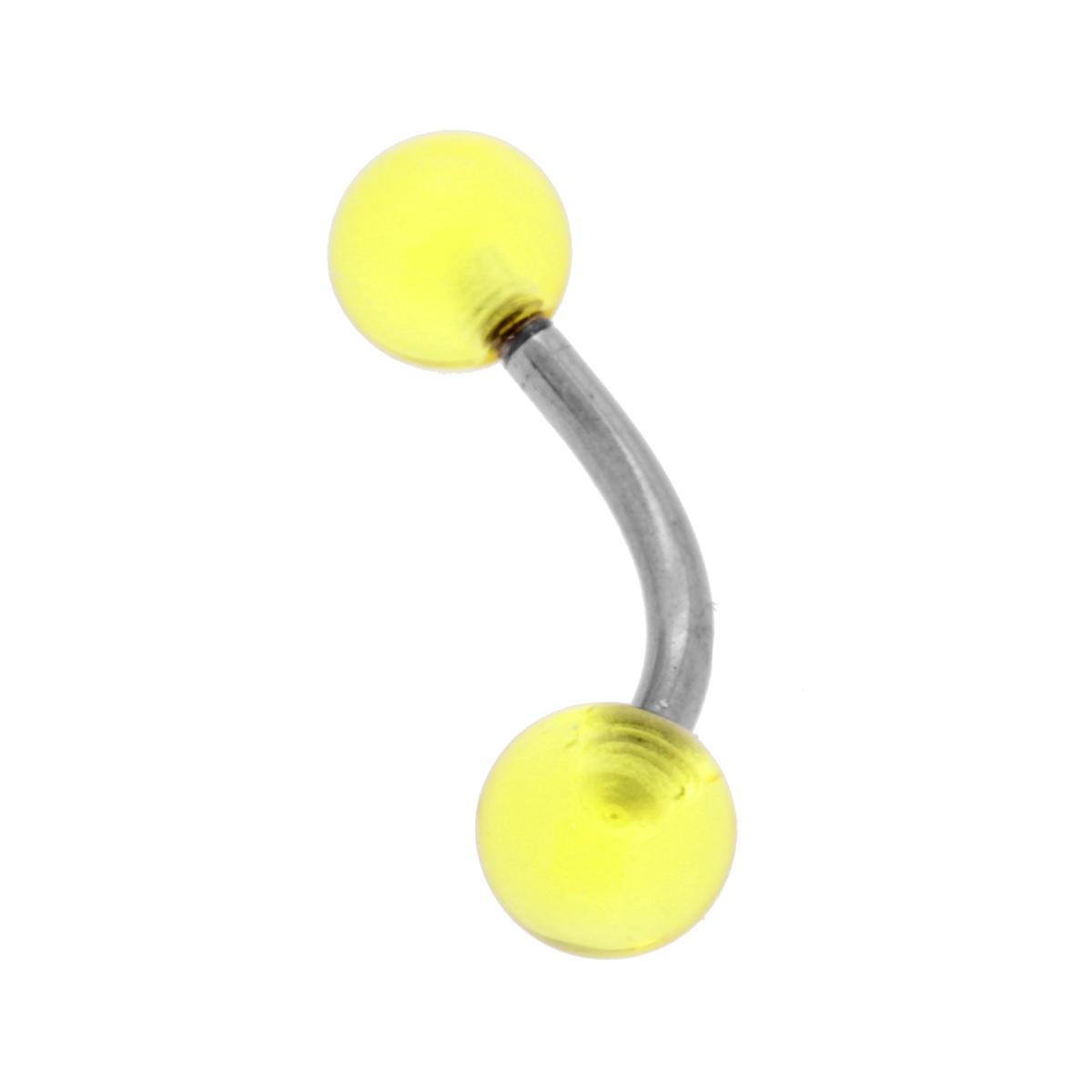 Body Pearcing Banana mm 23 con Palline Multicolor mm 6 in ACCIAIO Chirurgico