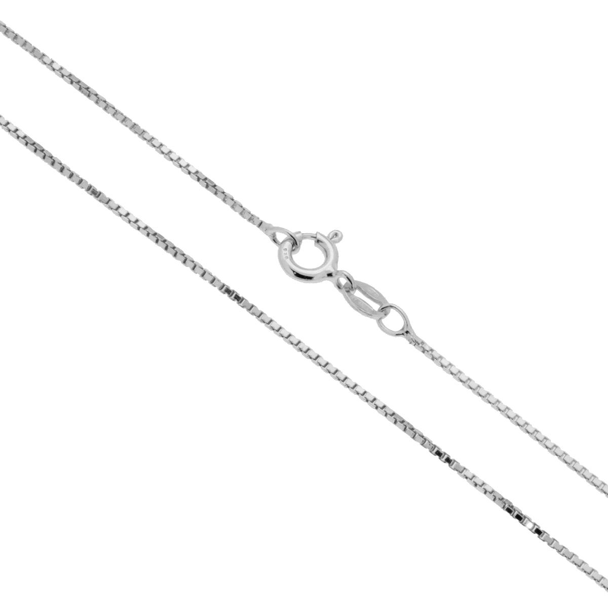 Catena Veneziana Diamantata 019 sezione mm 1.0 lunghezza cm 60 in ARGENTO 925 Galvanica Rodio