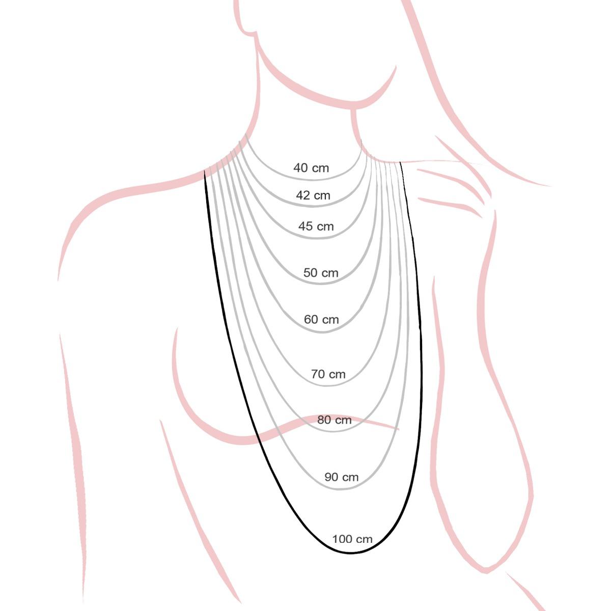 Catena Corda Diamantata 040 sezione mm 1.9 lunghezza cm 100 in ARGENTO 925 Galvanica Rodio