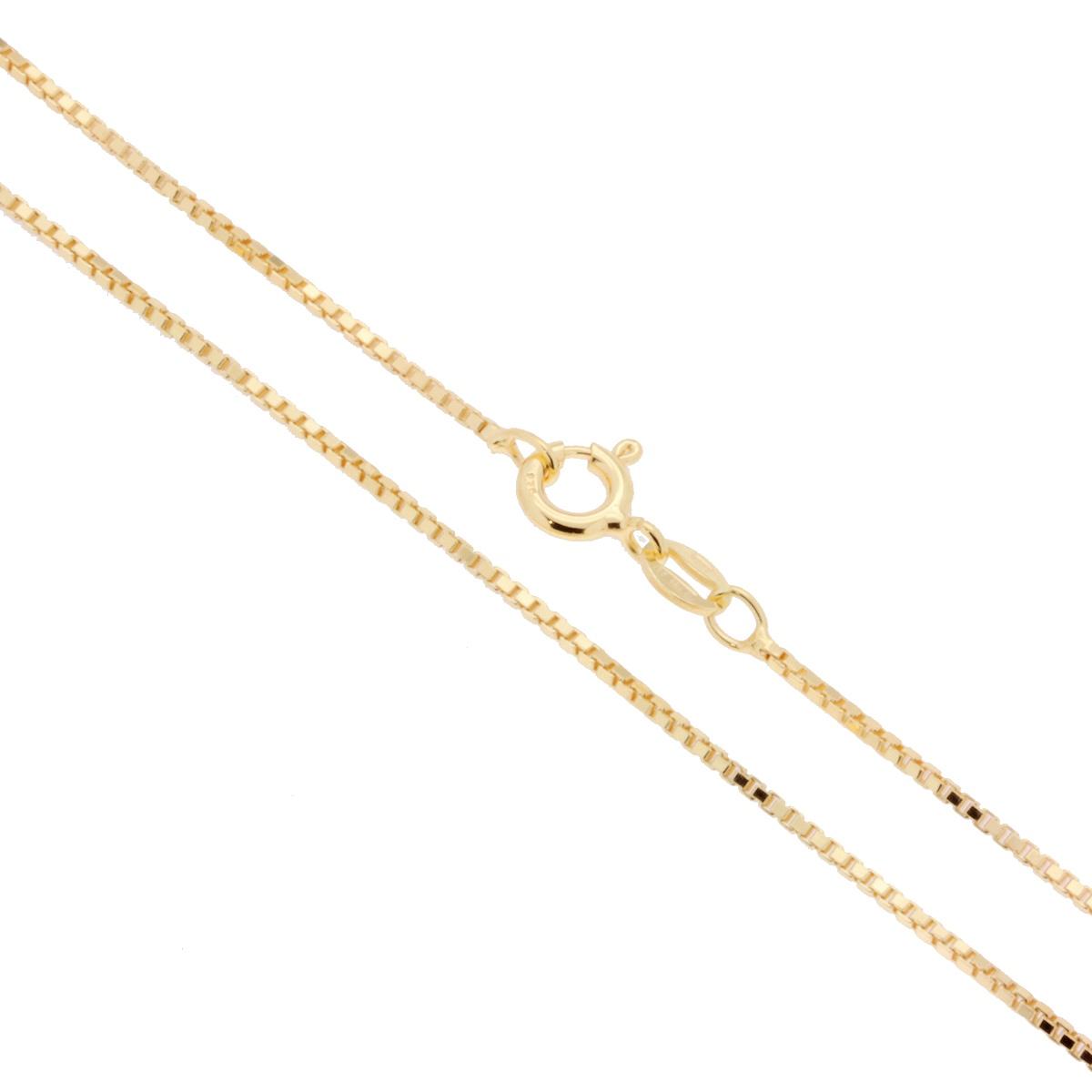 Catena Veneziana Diamantata 022 sezione mm 1.1 lunghezza cm 45 in ARGENTO 925 Galvanica Oro