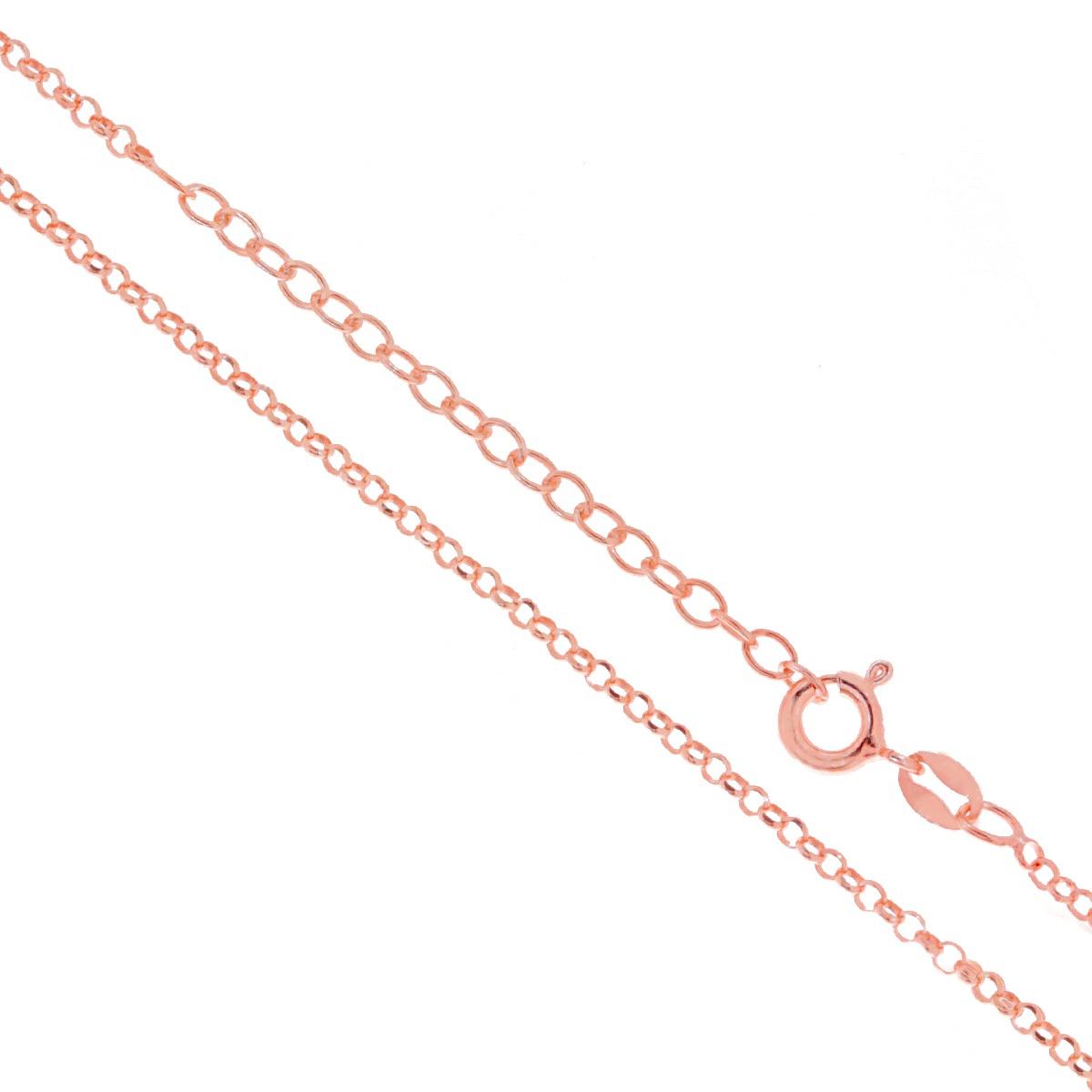 Catena Rolo Diamantata 027 sezione mm 2.1 lunghezza cm 45 + estensione Forzatina cm 5 in ARGENTO 925 Galvanica Rosa