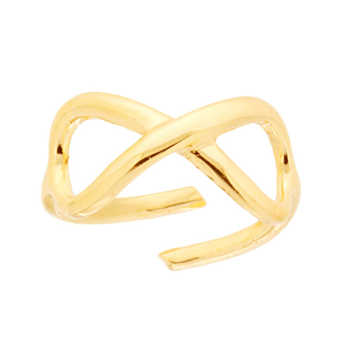 Anello con Infinito con lavorazione lucida in ARGENTO 925 Galvanica Oro