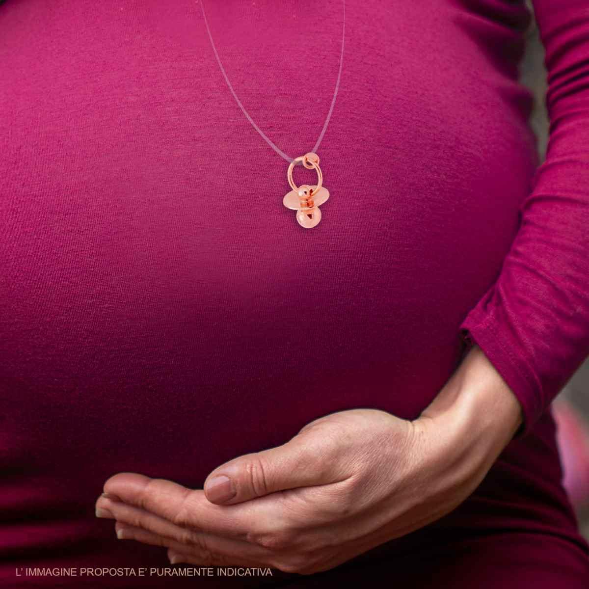 Ciondolo Ciuccio mm 25 in ARGENTO 925 Galvanica Rosa