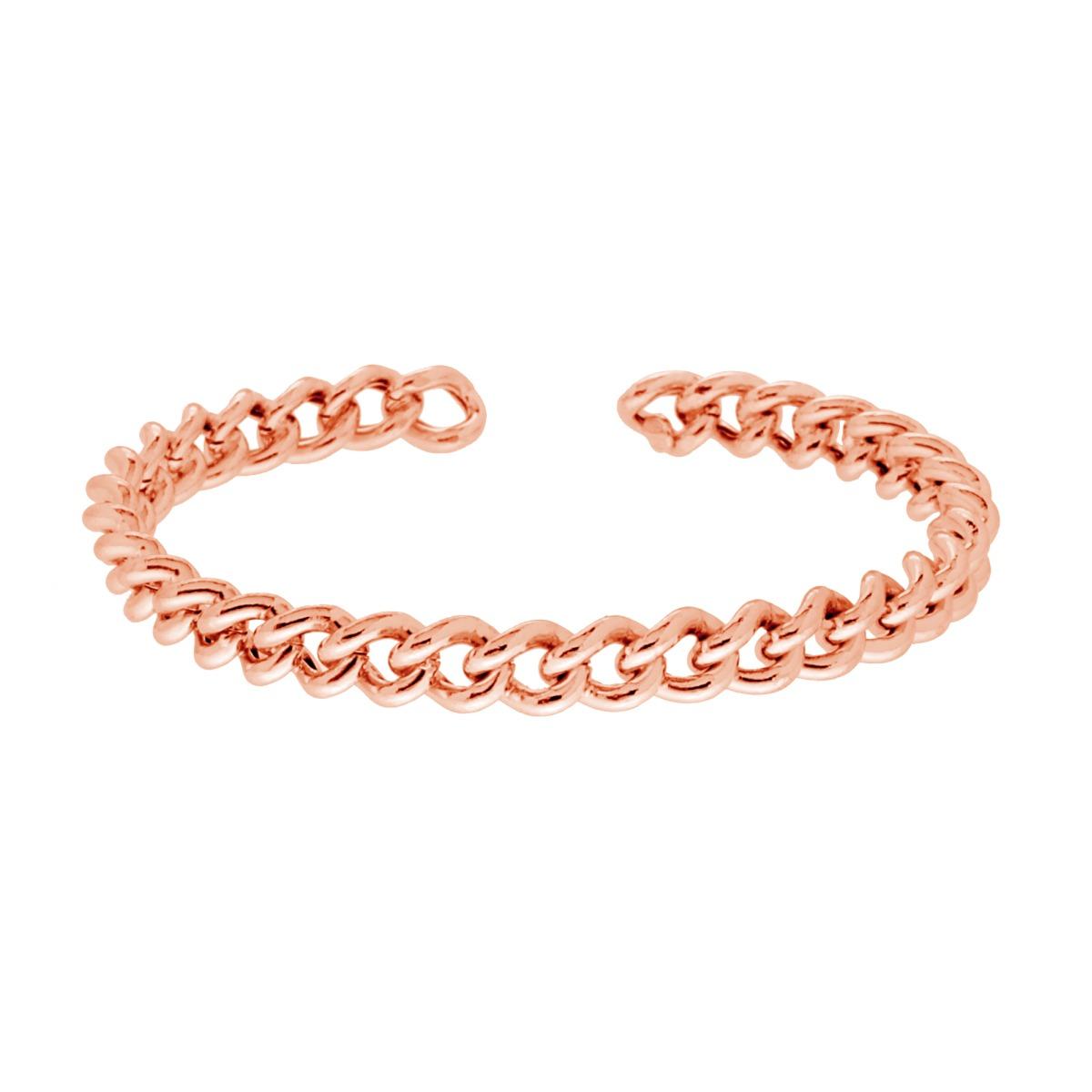 Bracciale rigido Catena Grumetta in ARGENTO 925 Galvanica Rosa