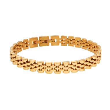 Bracciale Uomo Maglia Imperniata Galvanica Oro in ACCIAIO