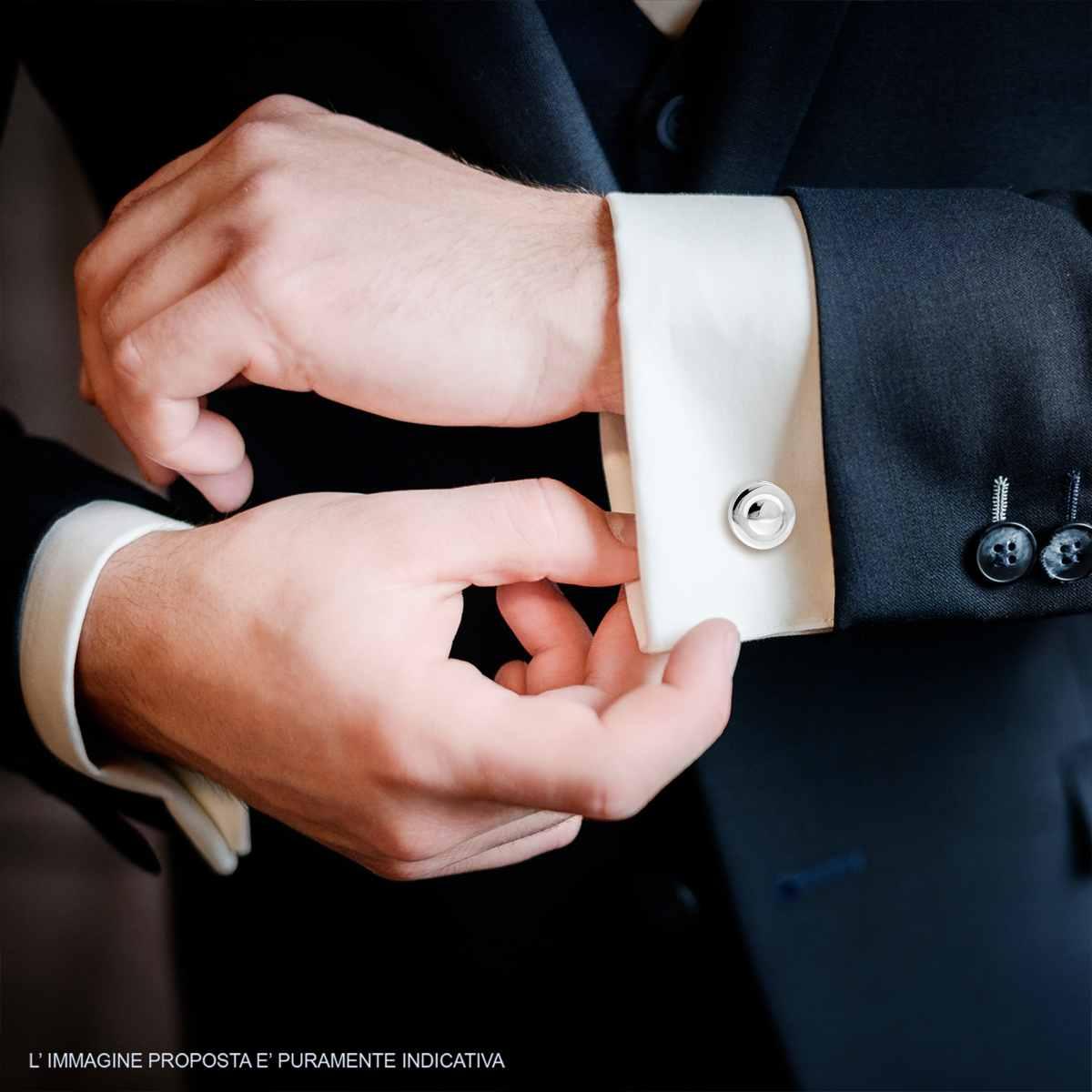 Accessori Gemelli Uomo forma Tonda mm 15 Bombato in ACCIAIO