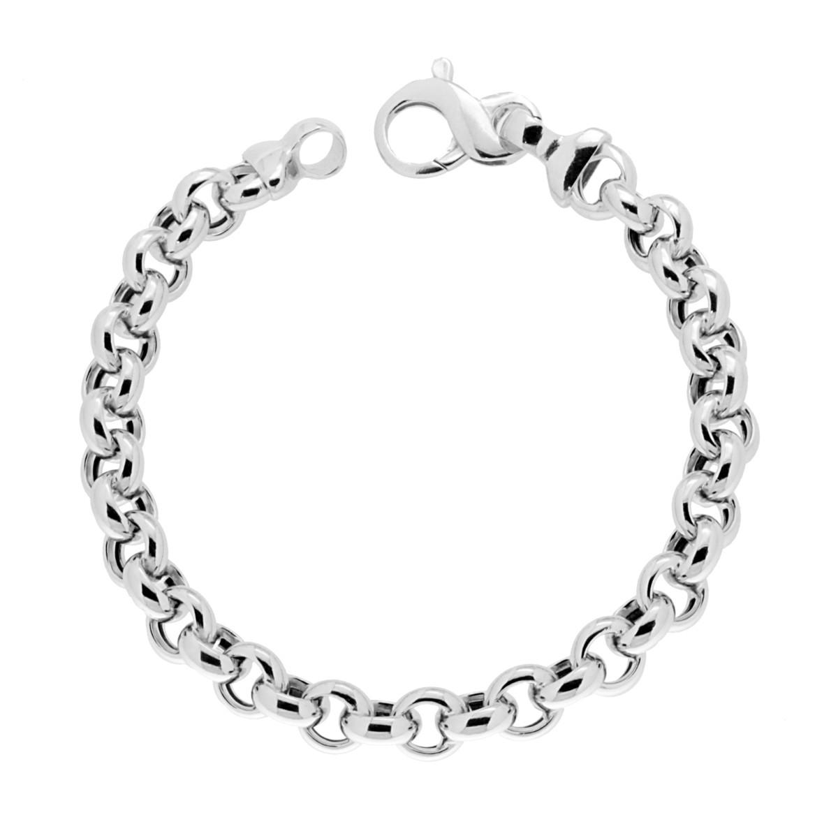 Bracciale Catena Rolo Vuoto in ARGENTO 925 Galvanica Rodio