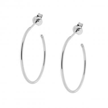 Orecchini A Cerchietto In Argento Sterling 925 – Diametro 25 Mm, Spessore 1,2 Mm, Leggeri 0,9g La Coppia