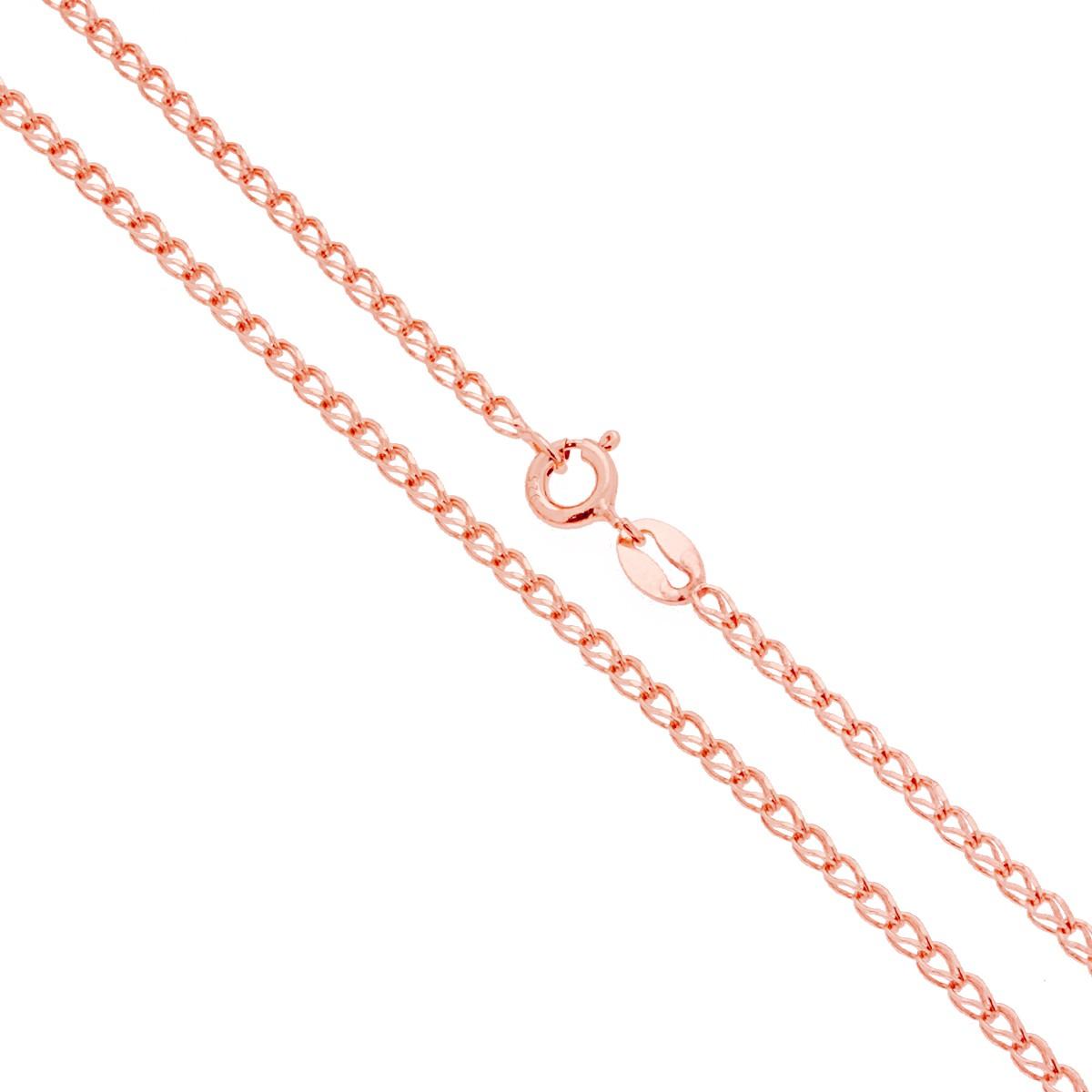 Catena Spiga sezione mm 2 lunghezza cm 40 in ARGENTO 925 Galvanica Rosa