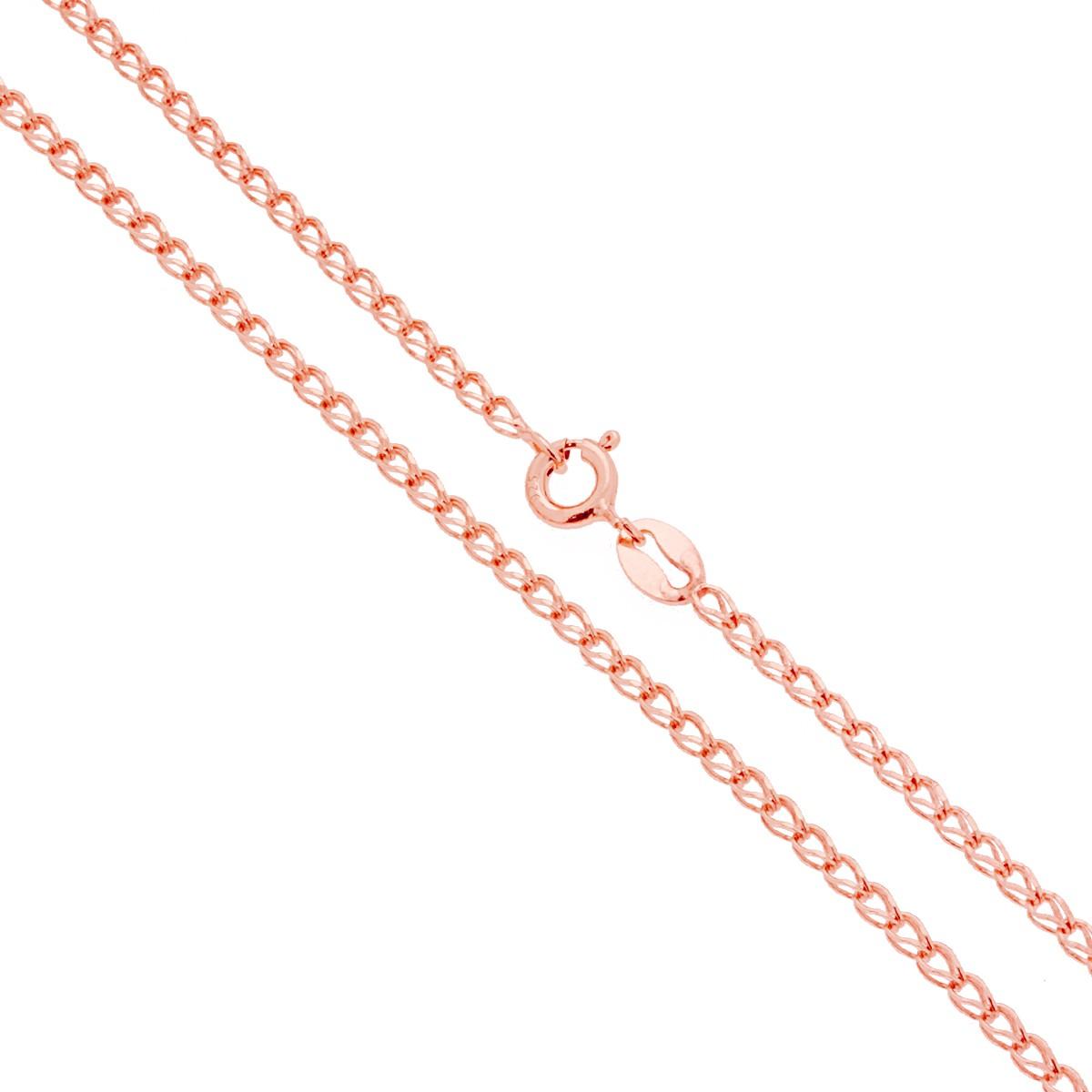 Catena Spiga sezione mm 2 lunghezza cm 45 in ARGENTO 925 Galvanica Rosa