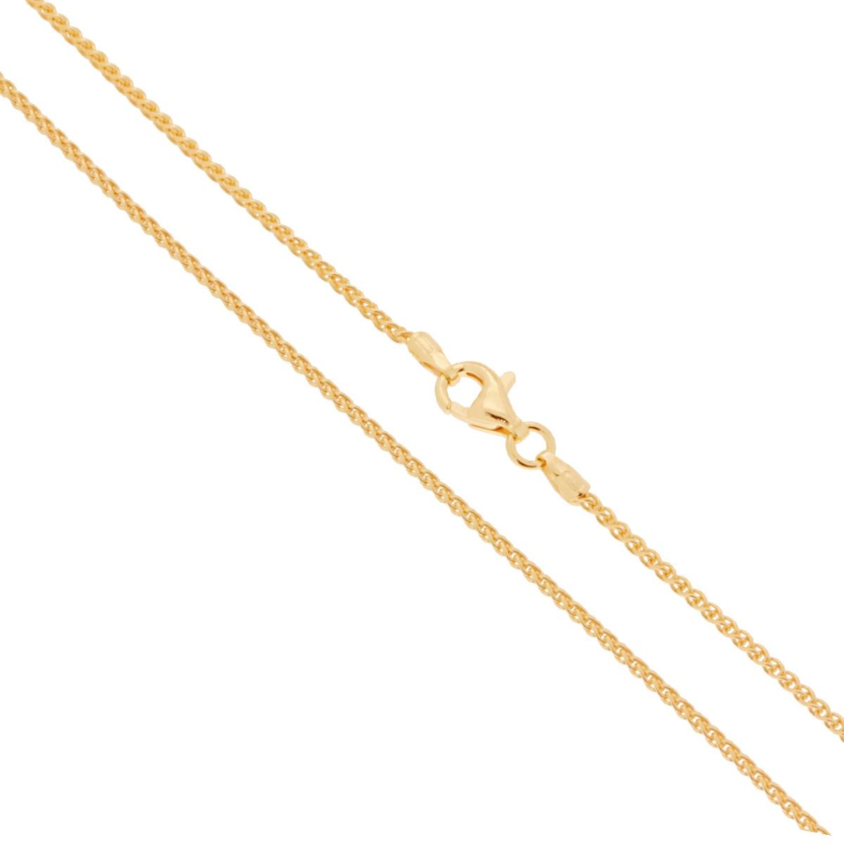 Catena Spiga 035 sezione mm 1.5 lunghezza cm 45 in ARGENTO 925 Galvanica Oro