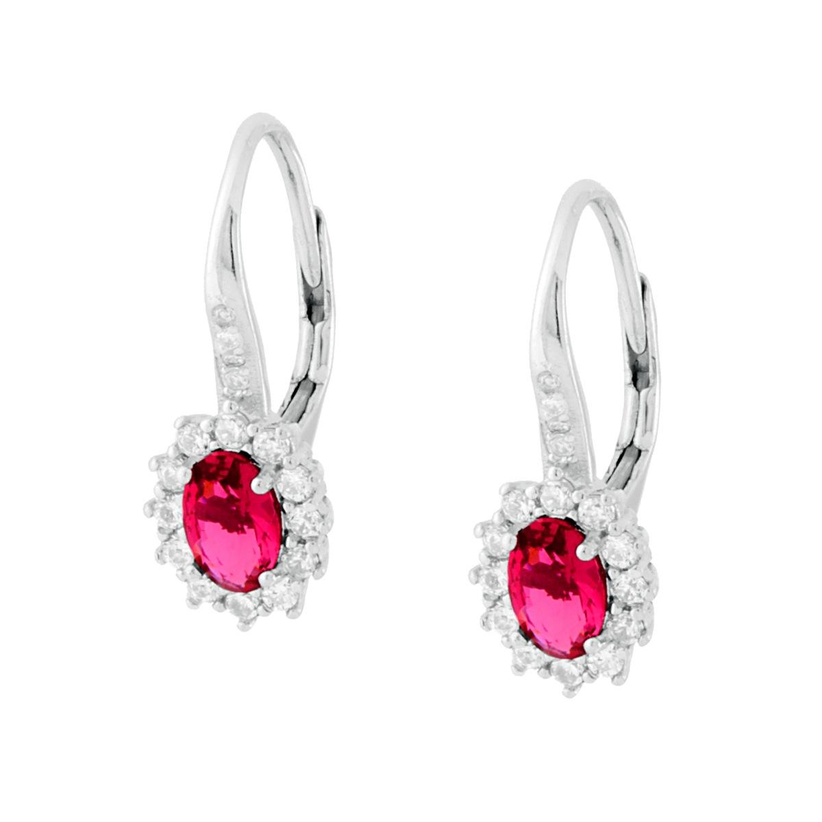 Orecchini A V Piccoli In Argento 925 Con Zirconi Bianchi - Cerchi Pendenti, Ipoallergenici, Made In Italy