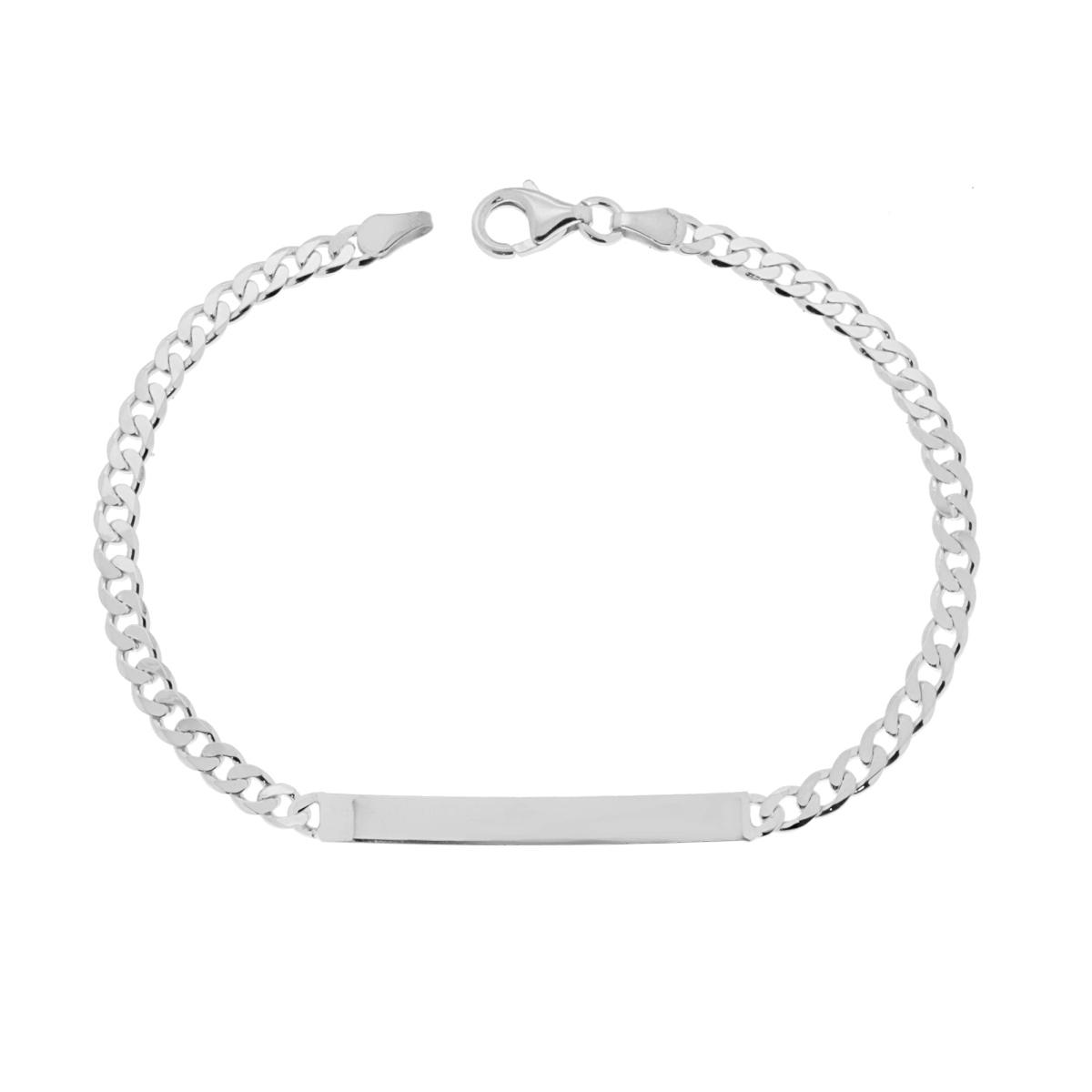 Bracciale Targa con catena Grumetta mm 4.1 in ARGENTO 925