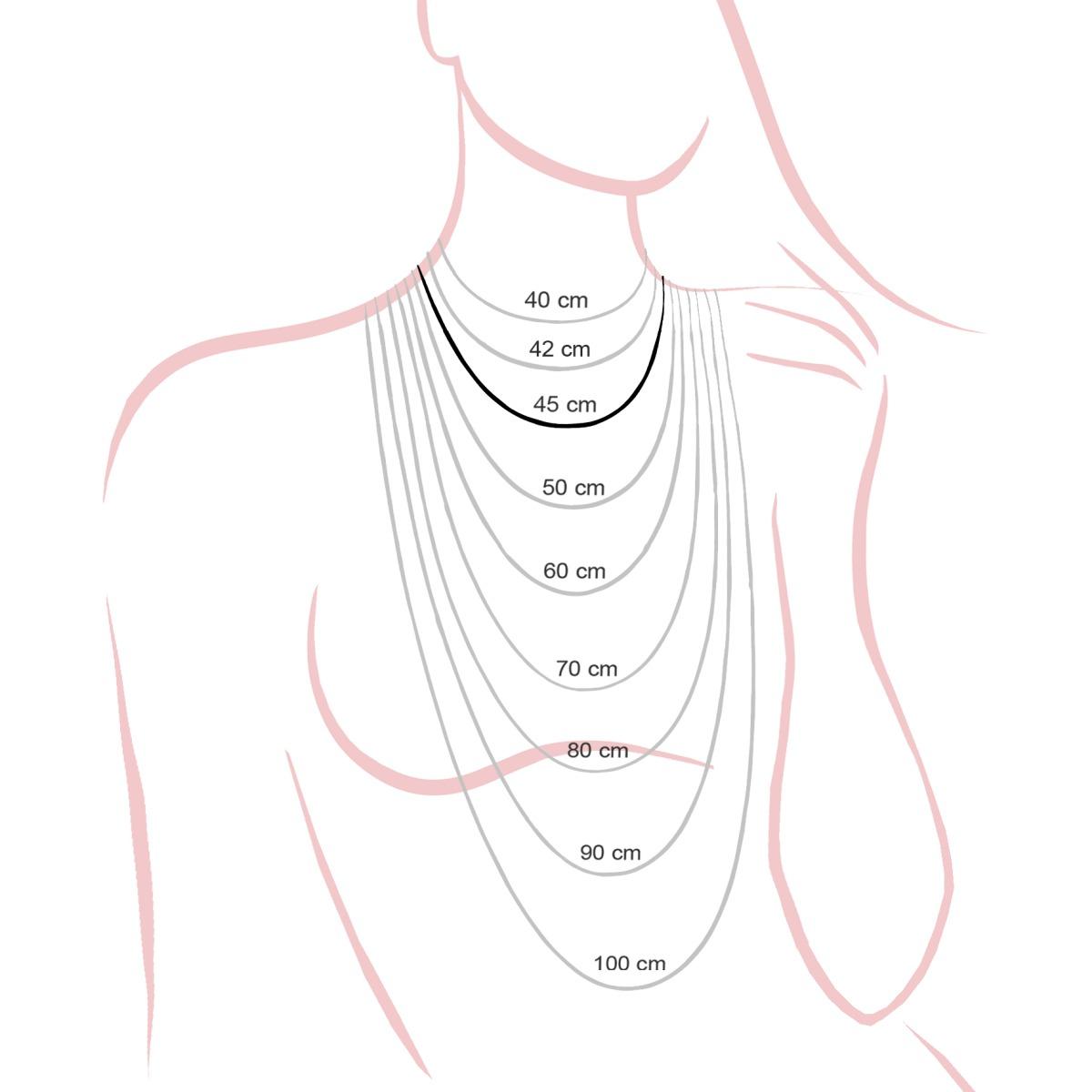 Catena Cuori sezione mm 4.5 lunghezza cm 45 in ARGENTO 925 Galvanica Rosa