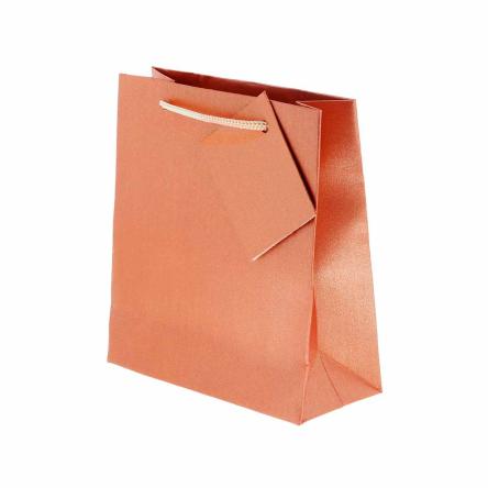 Shopper Multiuso in Cartoncino cm 12.5 x 5.5 h 14 colore Bronzo Glitter con Cordoncino