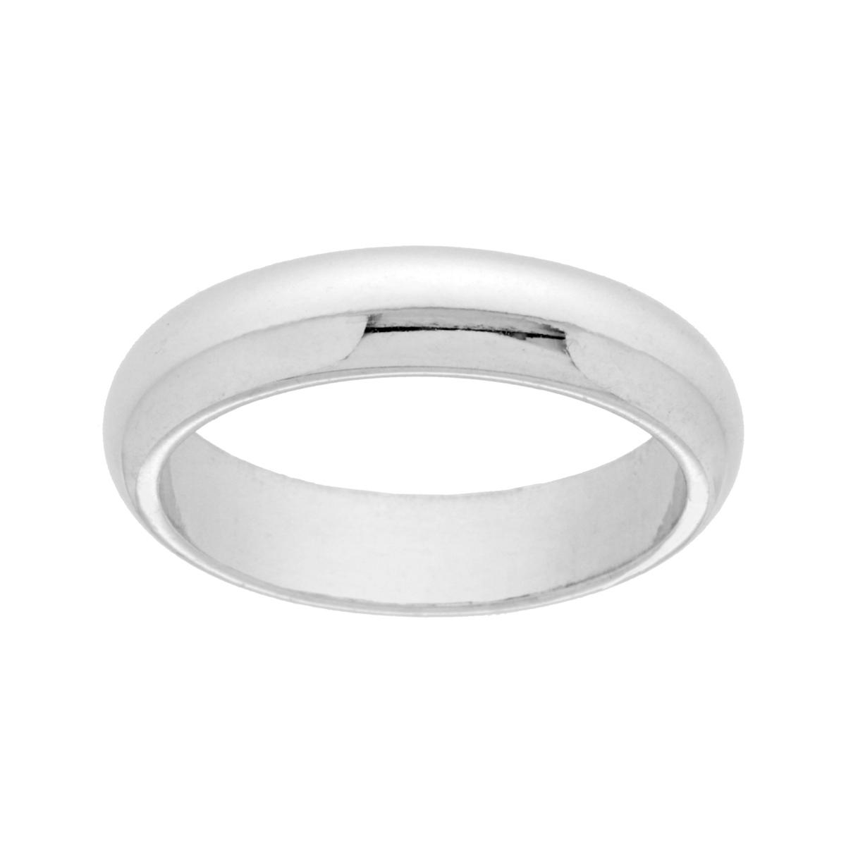 Anello Fede Classica Bombata Lucida mm 4,5 in ARGENTO 925 Galvanica Rodio