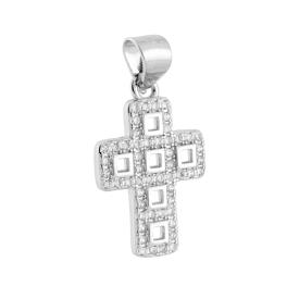 Collana con catena ciondolo Croce viso Jesus Collanina Crocifisso color  silver