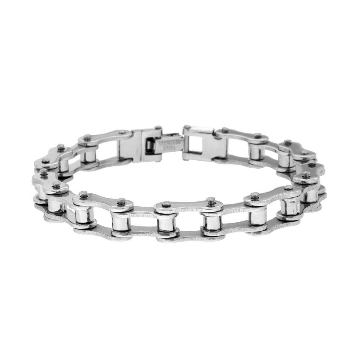 Bracciale Uomo Maglia Imperniata Bicicletta in ACCIAIO