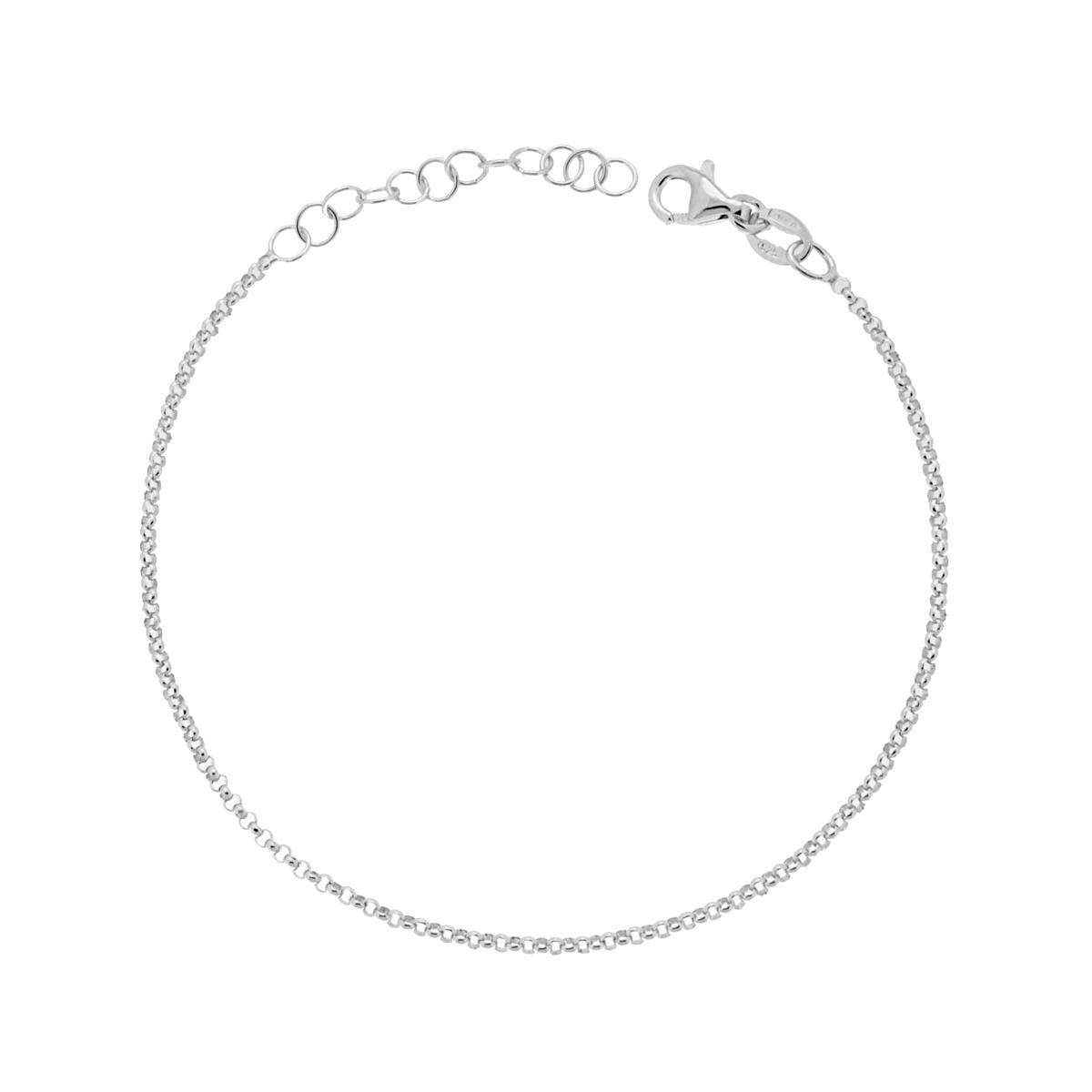 Bracciale Catena Rolo 022 sezione mm 1.45 in ARGENTO 925 Galvanica Rodio