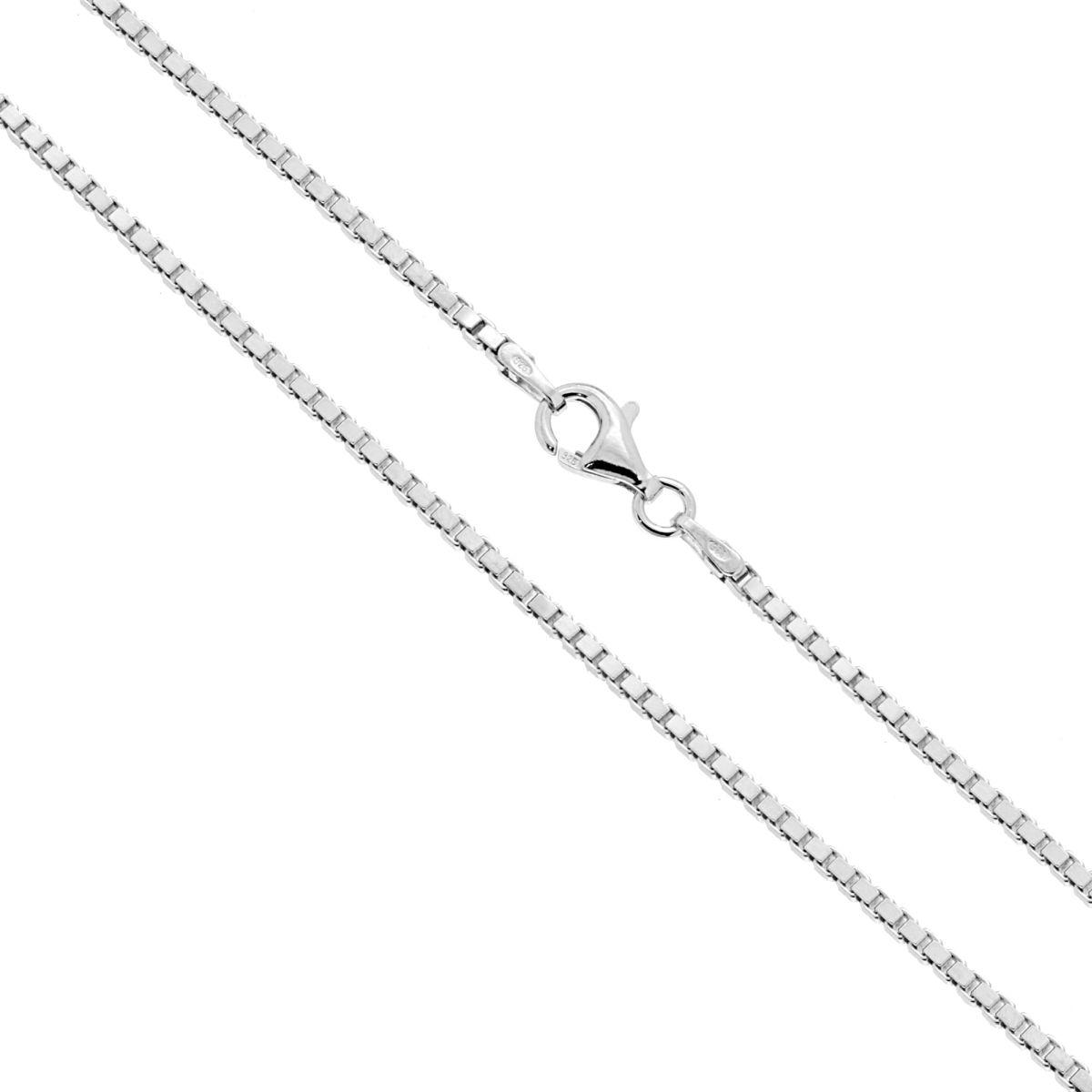 Catena Veneziana Diamantata 035 sezione mm 1.7 lunghezza cm 50 in ARGENTO 925 Galvanica Rodio