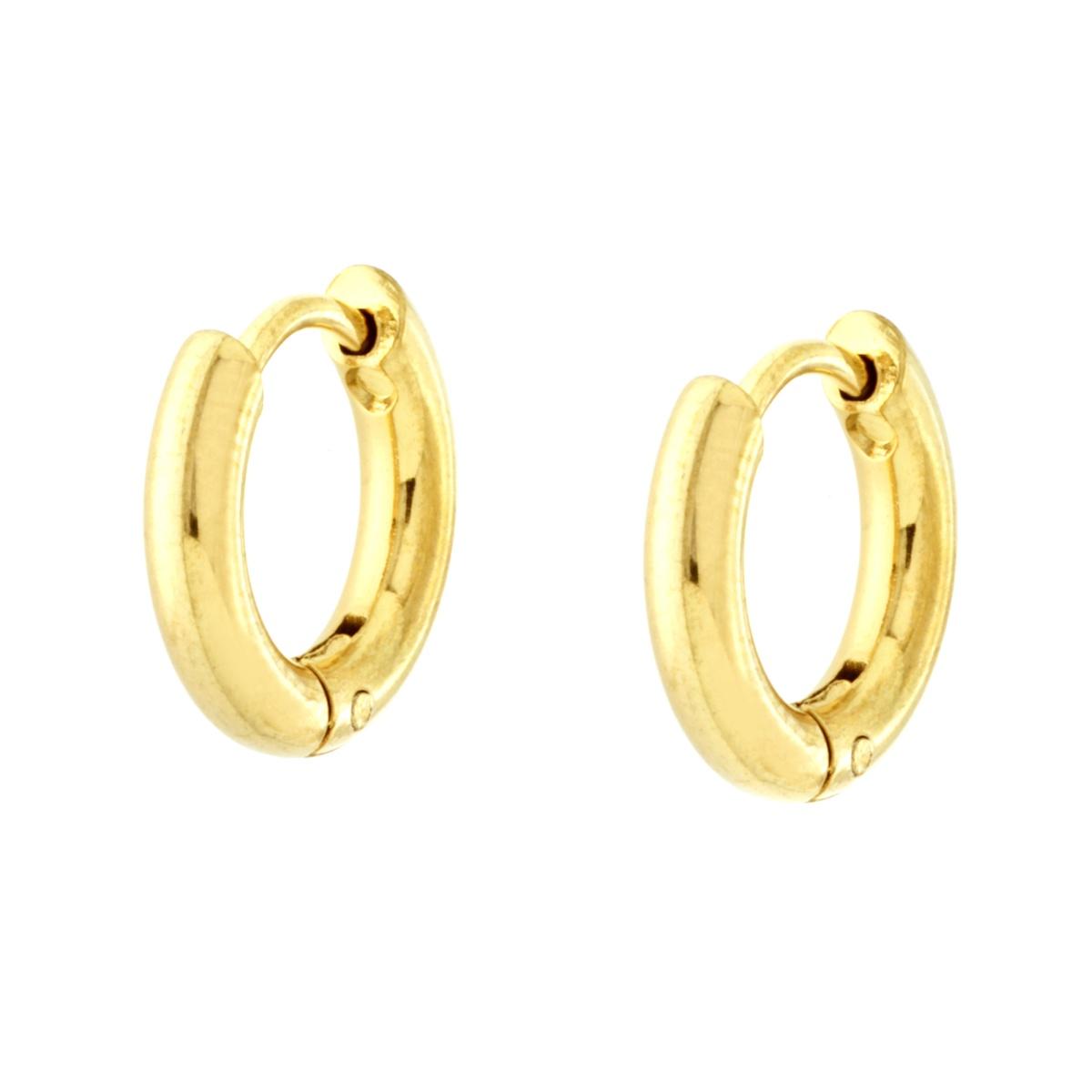 Orecchini Cerchio Scattino mm 13 in ACCIAIO colore Oro