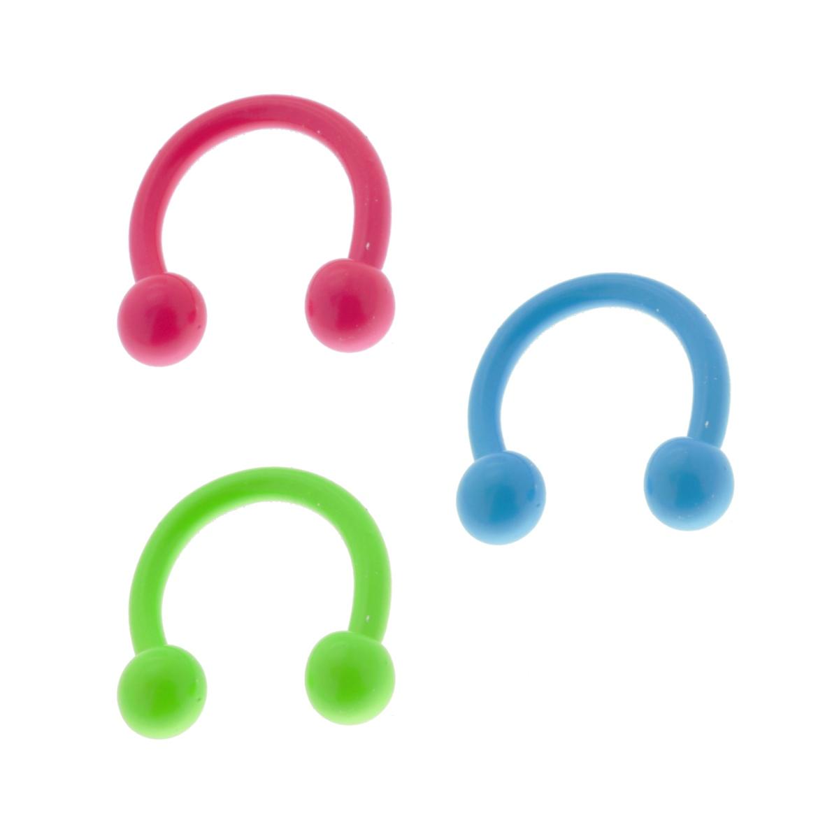 Body Piercing Circular Barbell mm 10 con Palline mm 3 Multicolor in ACCIAIO Chirurgico