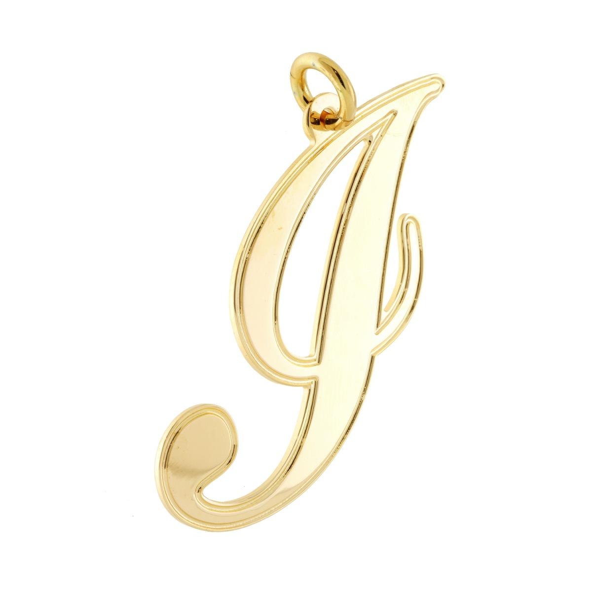 Ciondolo Lettera Iniziale Nome in Corsivo in ACCIAIO colore Oro