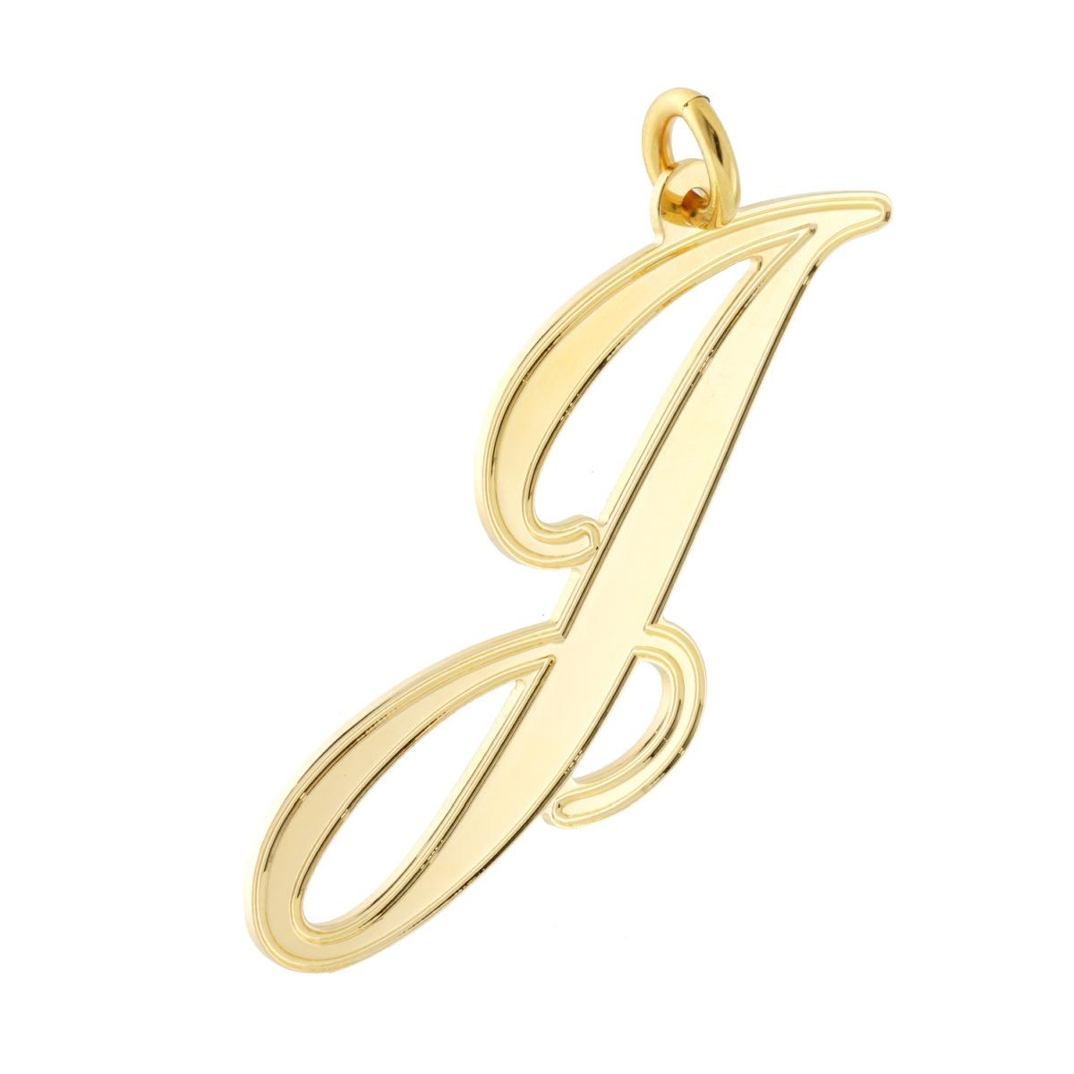 Ciondolo Lettera Iniziale Nome in Corsivo in ACCIAIO colore Oro
