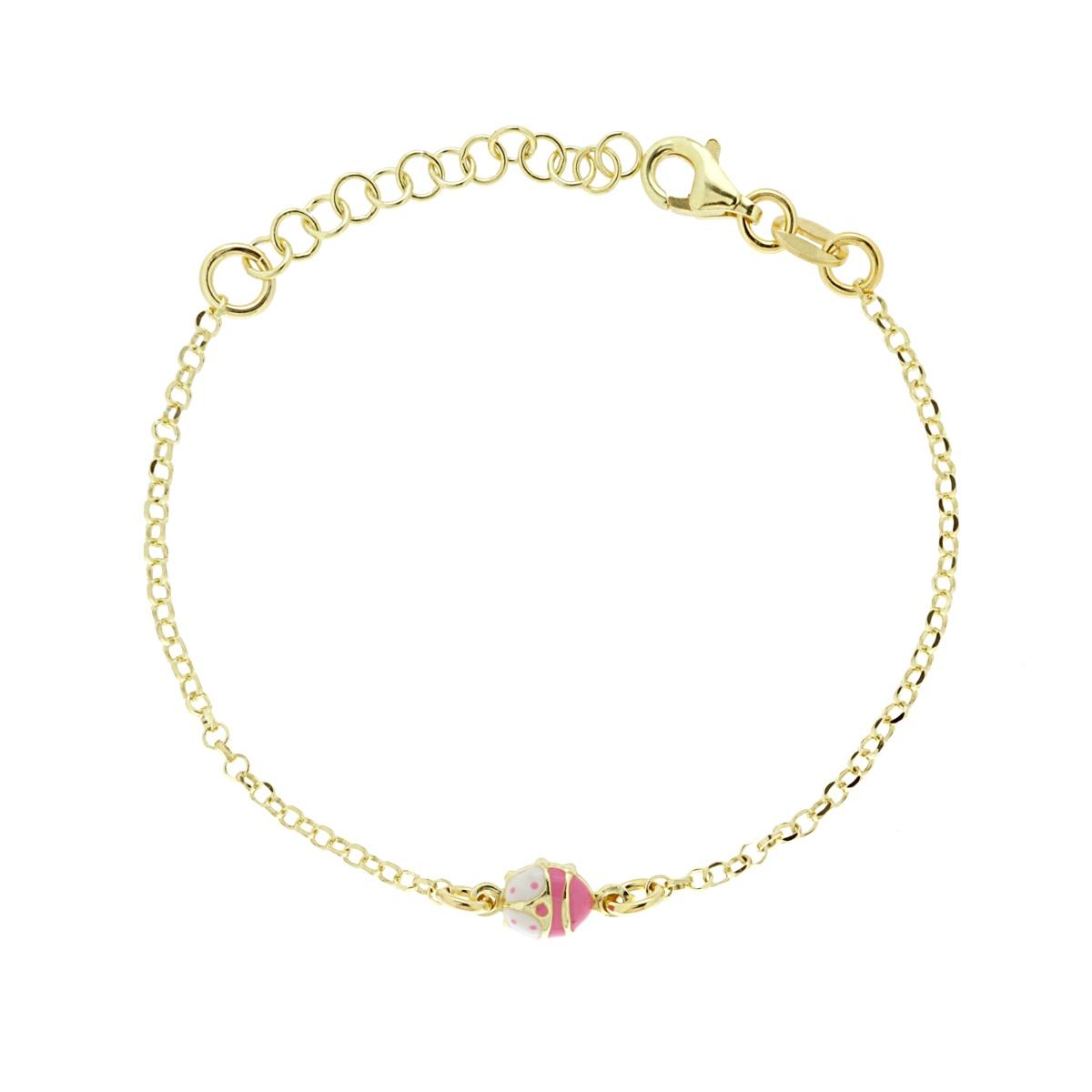 Bracciale Bimbo Bimba Catena Rolo Diamantata con Macchinine Smalto  Multicolor in ARGENTO 925 33464